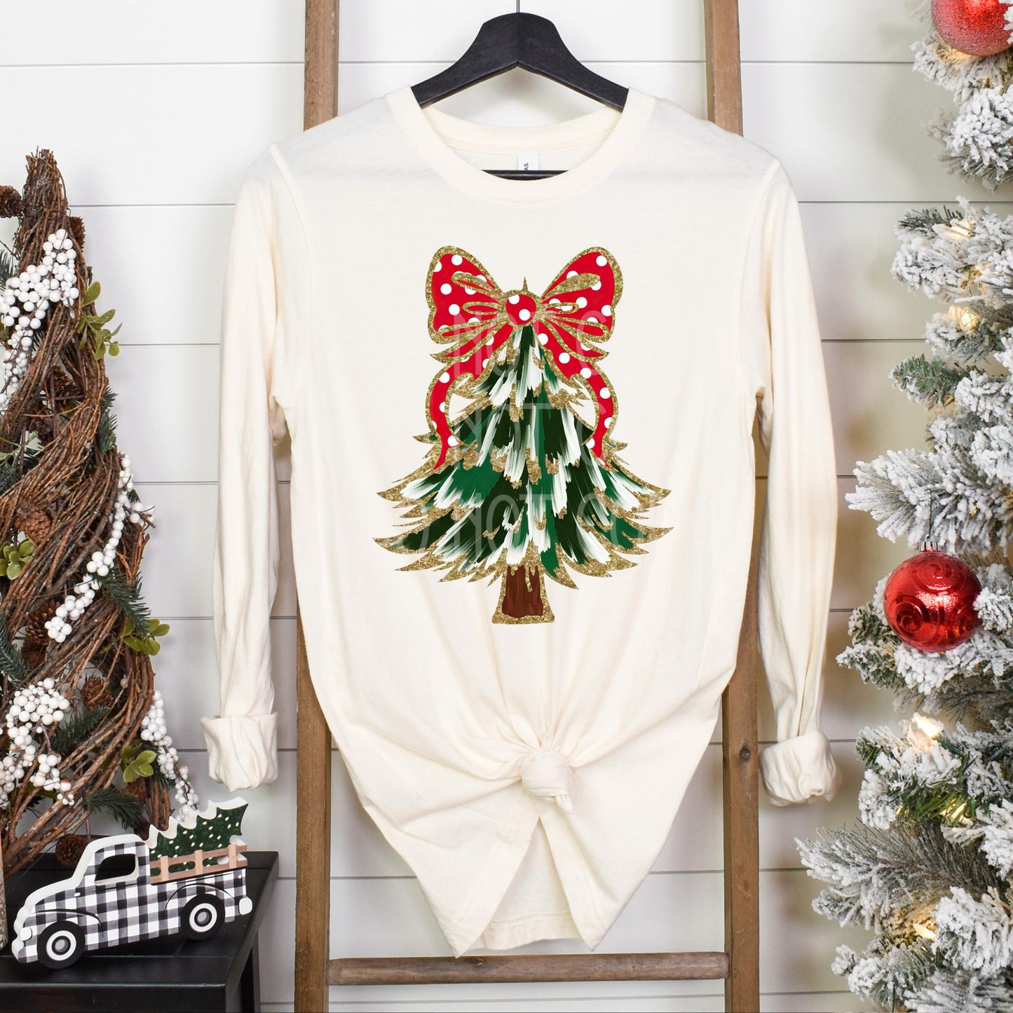 Green Paintbrush Christmas Tree DTF - Texas Transfers and Designs