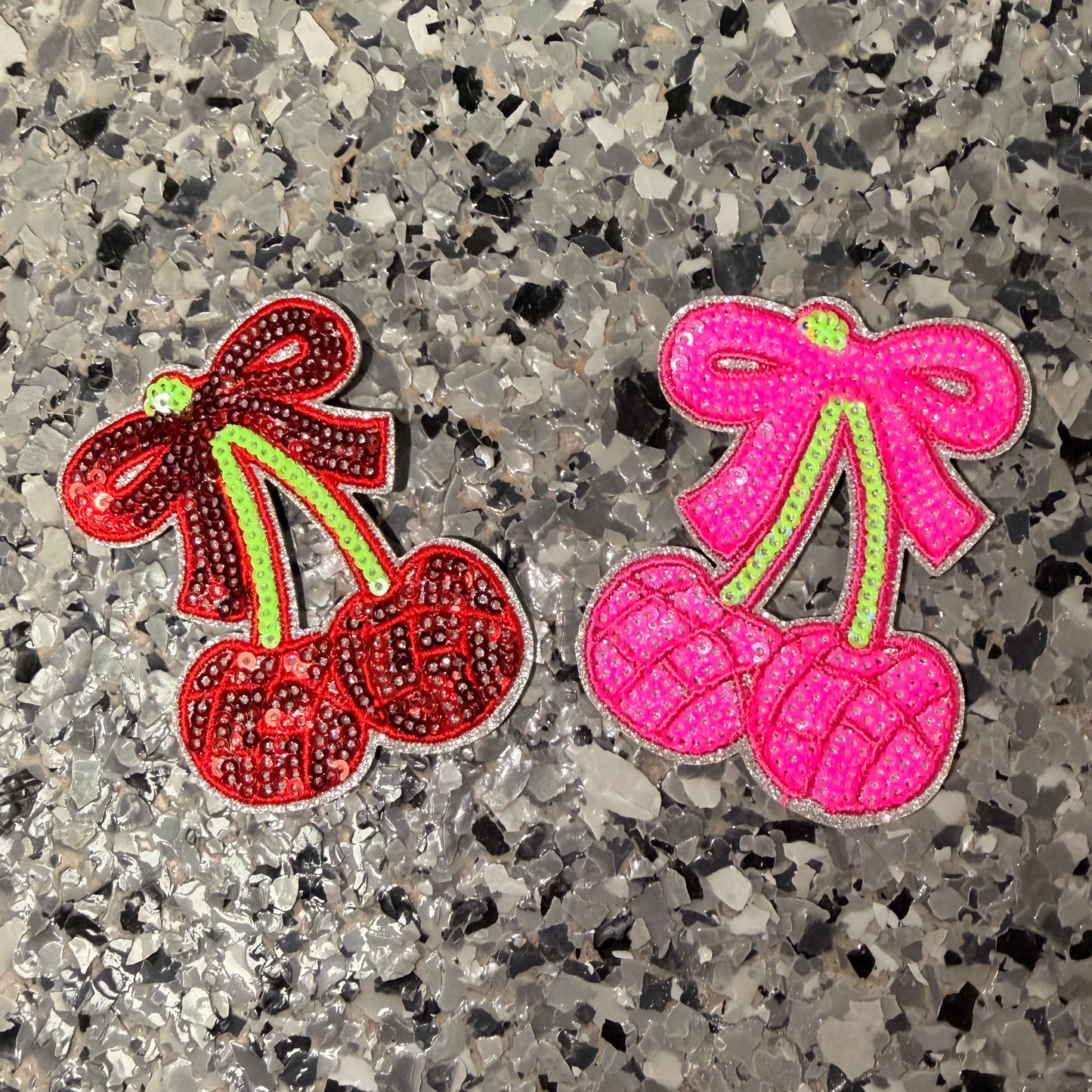 Cherry Volleyball Sequin Iron-On Patch (Multiple Options)