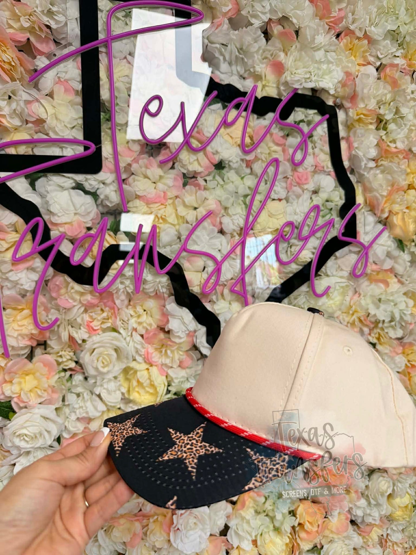 Leopard Star Canvas Hat - Texas Transfers and Designs