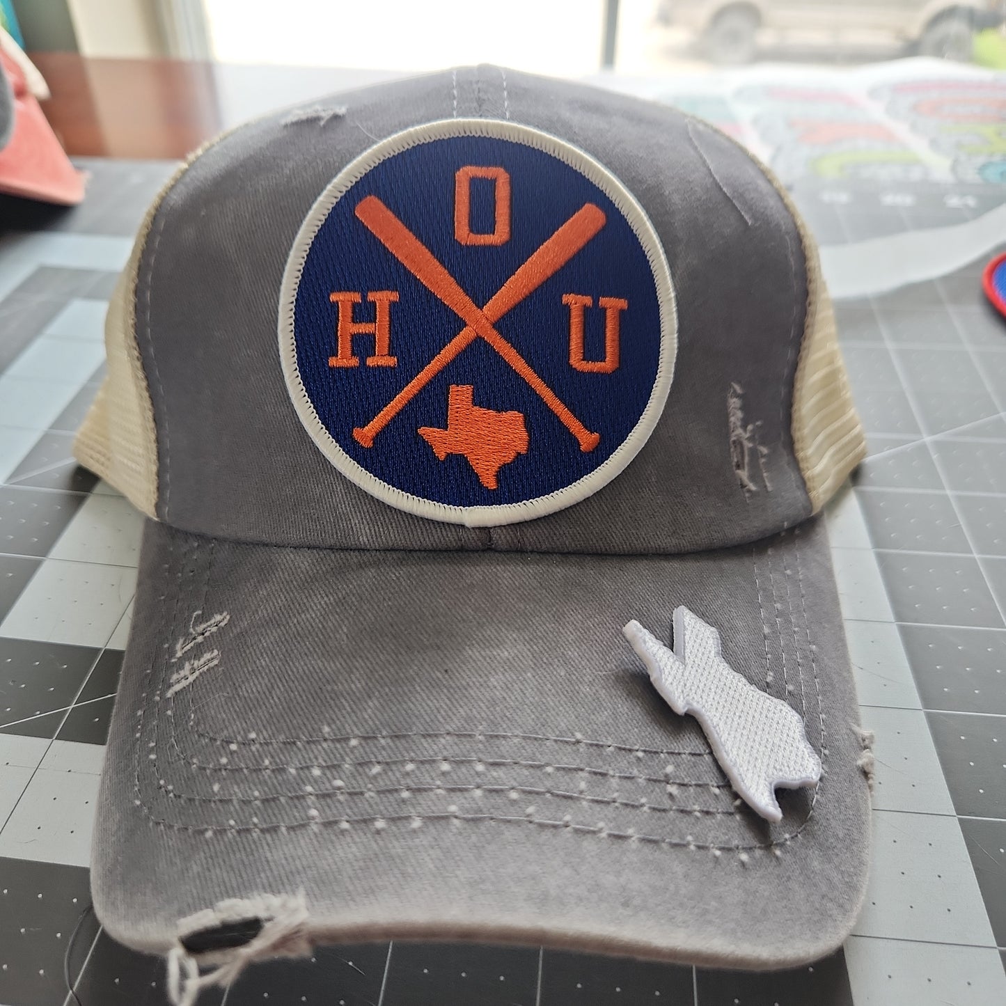 HOU Circle Iron-On PATCH - Texas Transfers and Designs