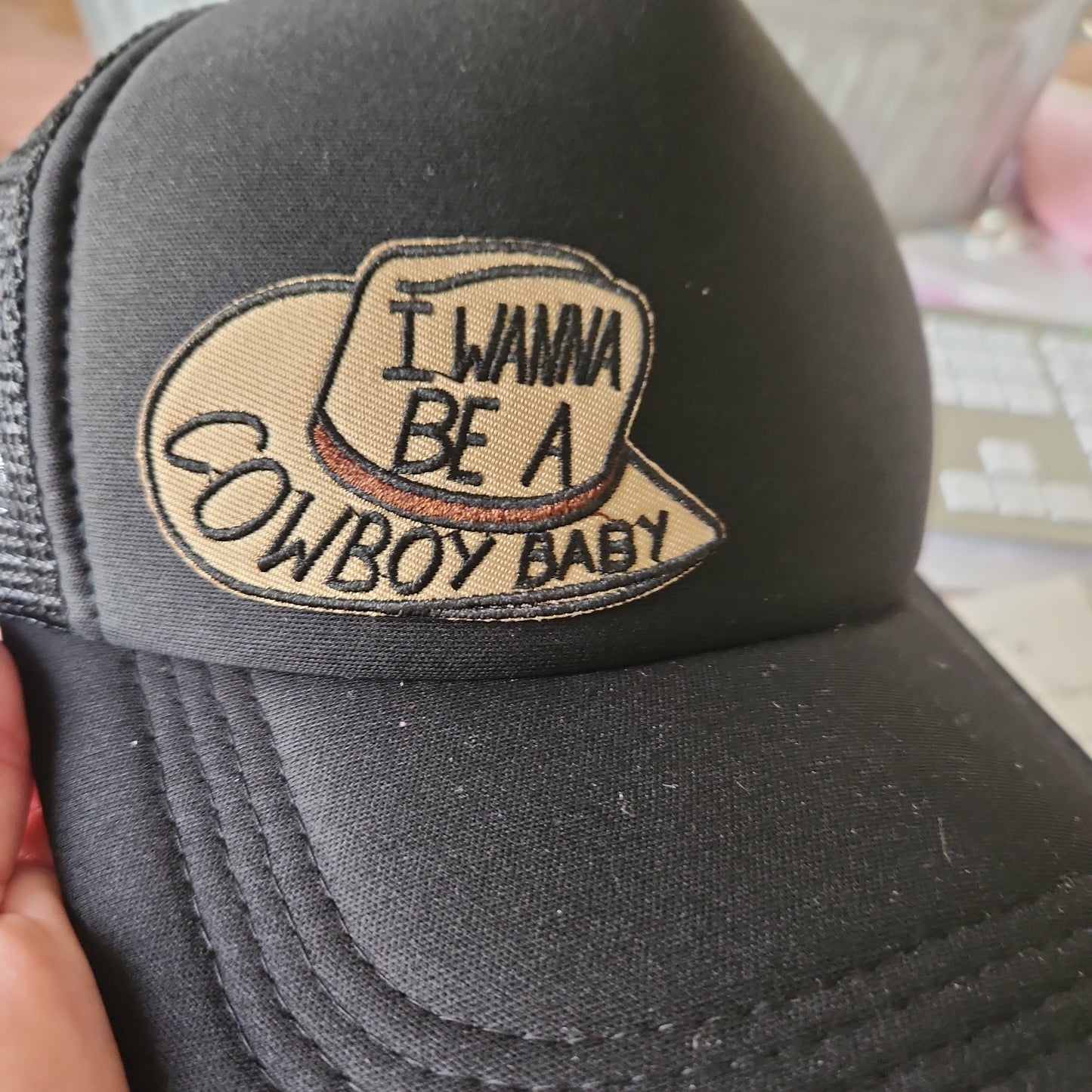 I Wanna Be A Cowboy Baby Iron-On PATCH - Texas Transfers and Designs