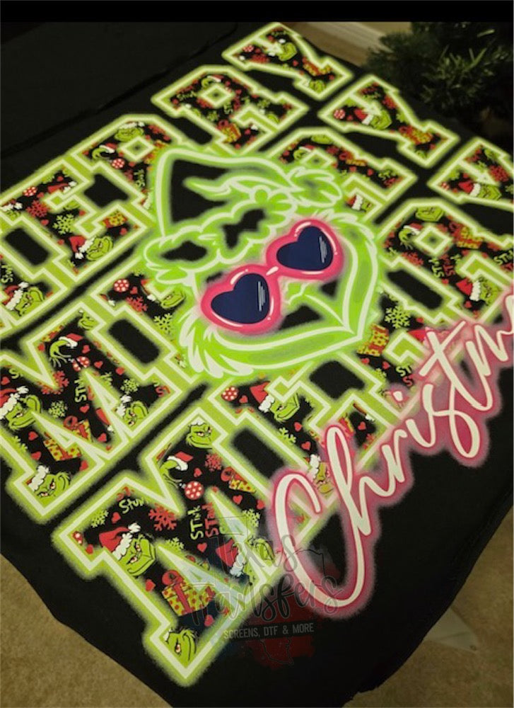 Merry Christmas Grinch Neon DTF