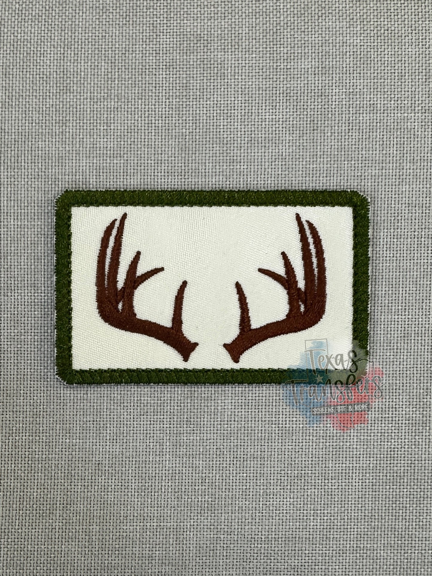 Antlers Rectangle Iron-On Patch (MULTIPLE OPTIONS) - Texas Transfers and Designs