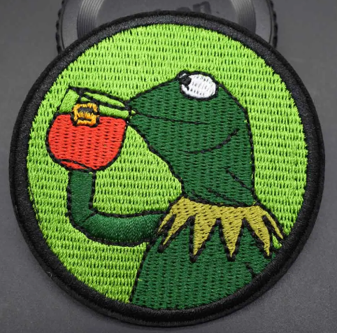 Tea and Frog Iron-On PATCH