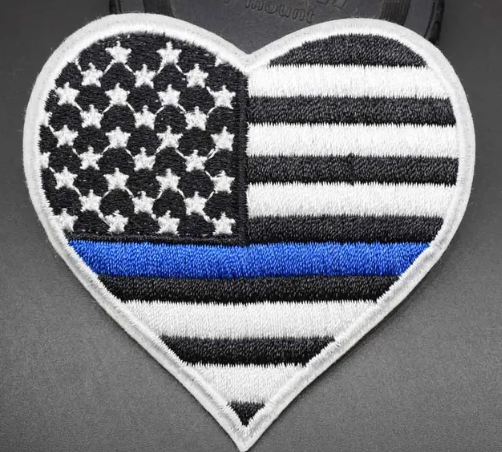 Police Heart Iron-On PATCH