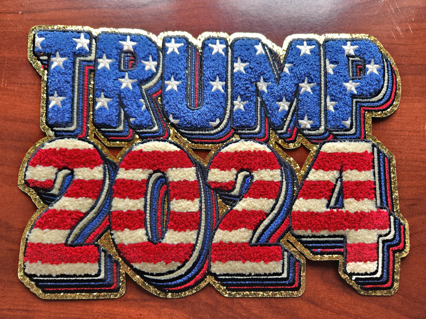 Trump 2024 XL Chenille Iron-On PATCH - Texas Transfers and Designs
