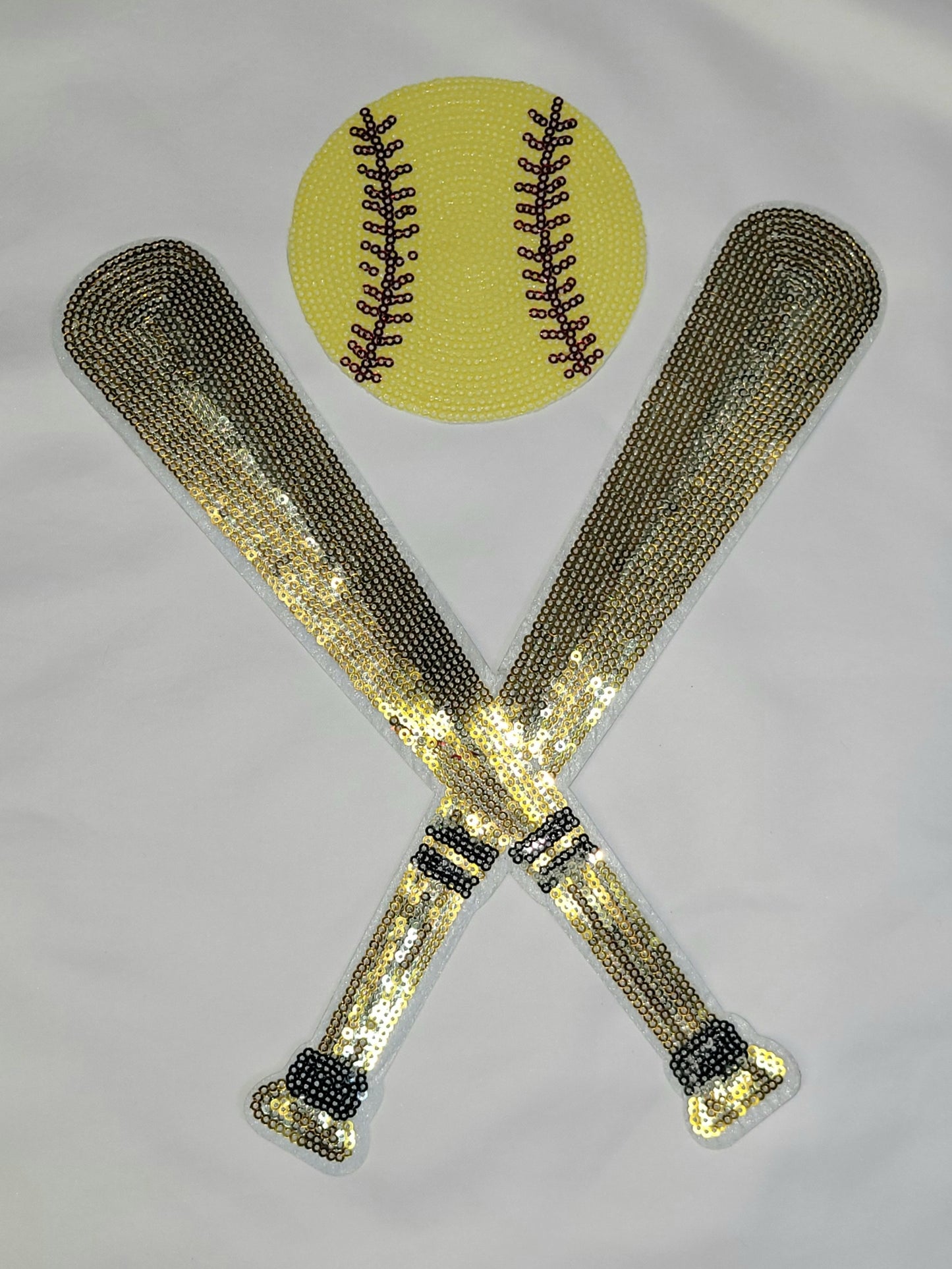 Bats w/ Ball Set XL Iron-On Patch - Texas Transfers and Designs