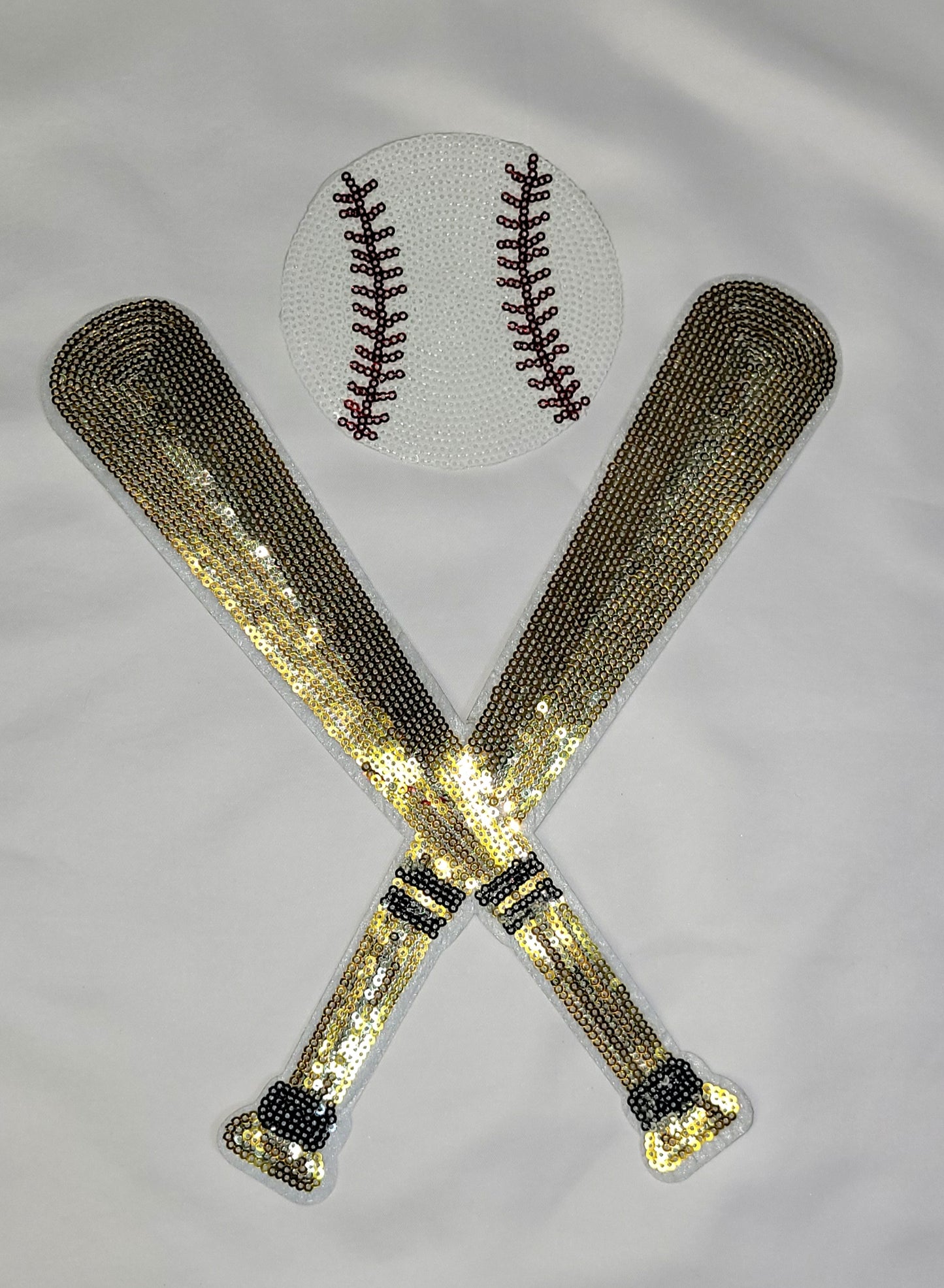 Bats w/ Ball Set XL Iron-On Patch - Texas Transfers and Designs