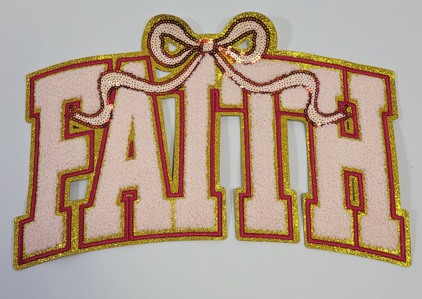 Faith Bow XL Iron-On Patch - Texas Transfers and Designs