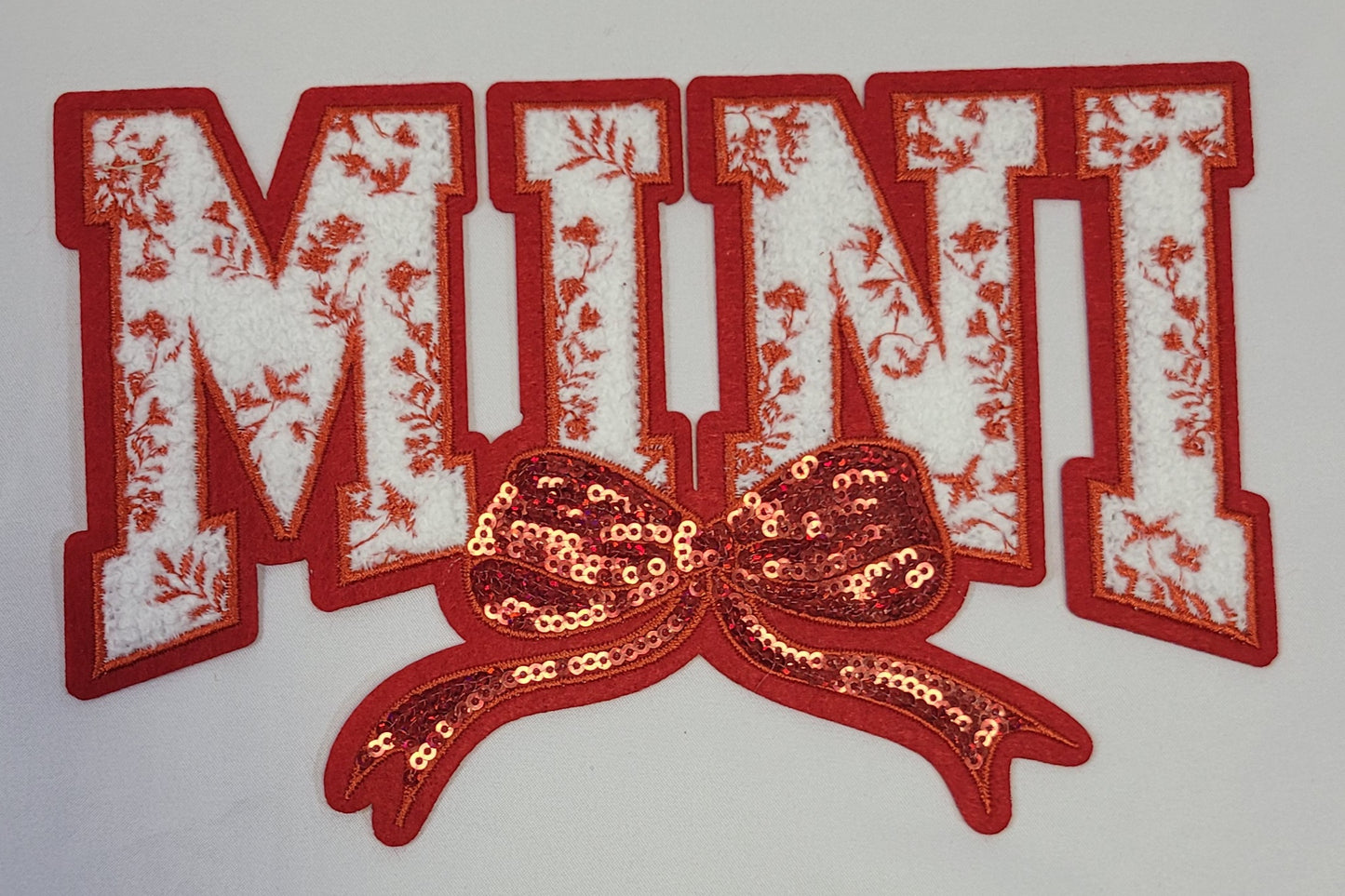 Mini Floral Red Iron-On Patch - Texas Transfers and Designs