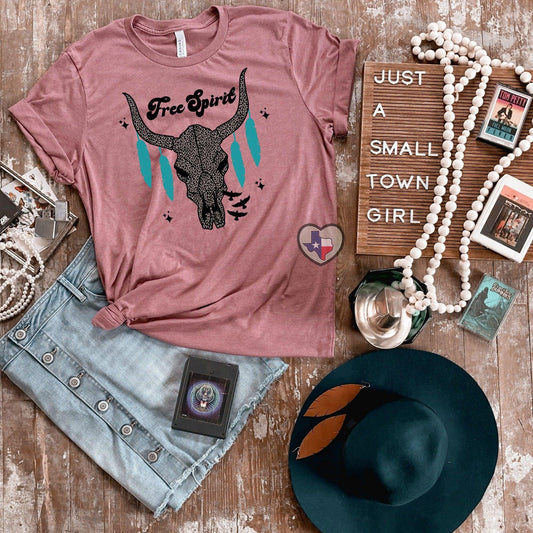 Free Spirit (Bull Skull) DTF - Texas Transfers and Designs