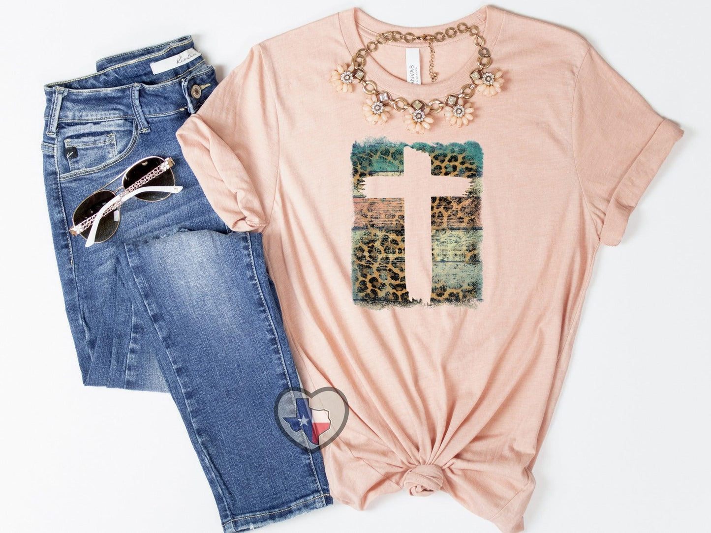 Leopard Knock Out Cross DTF - Texas Transfers and Designs