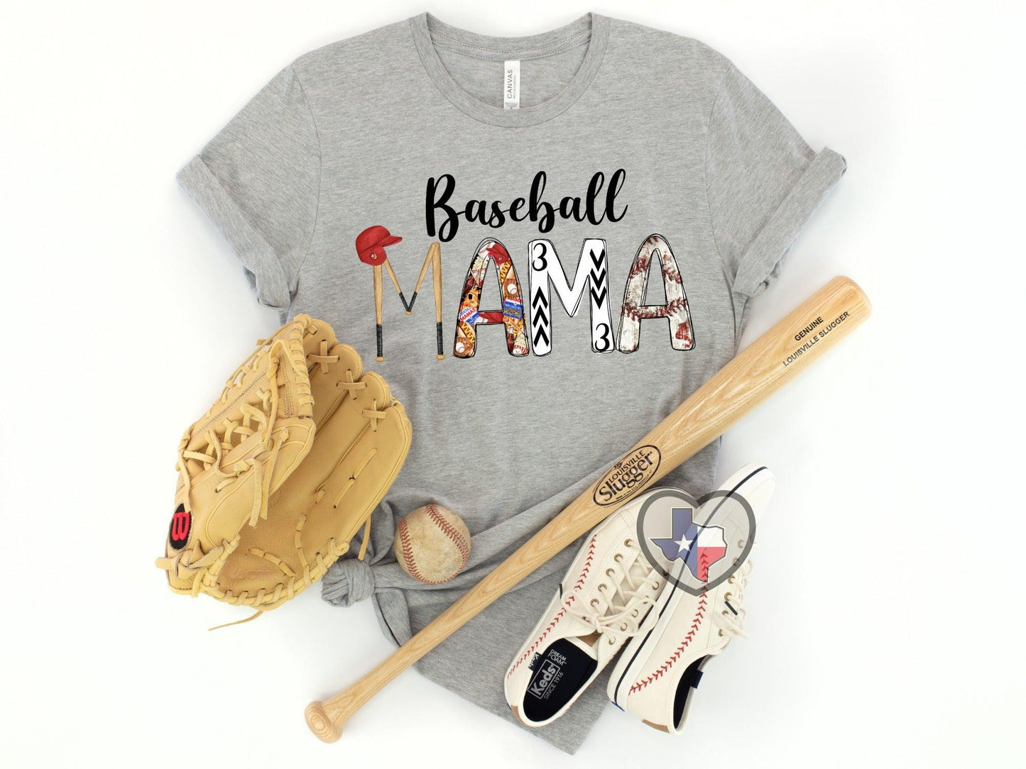 Baseball Mama DTF - Texas Transfers and Designs