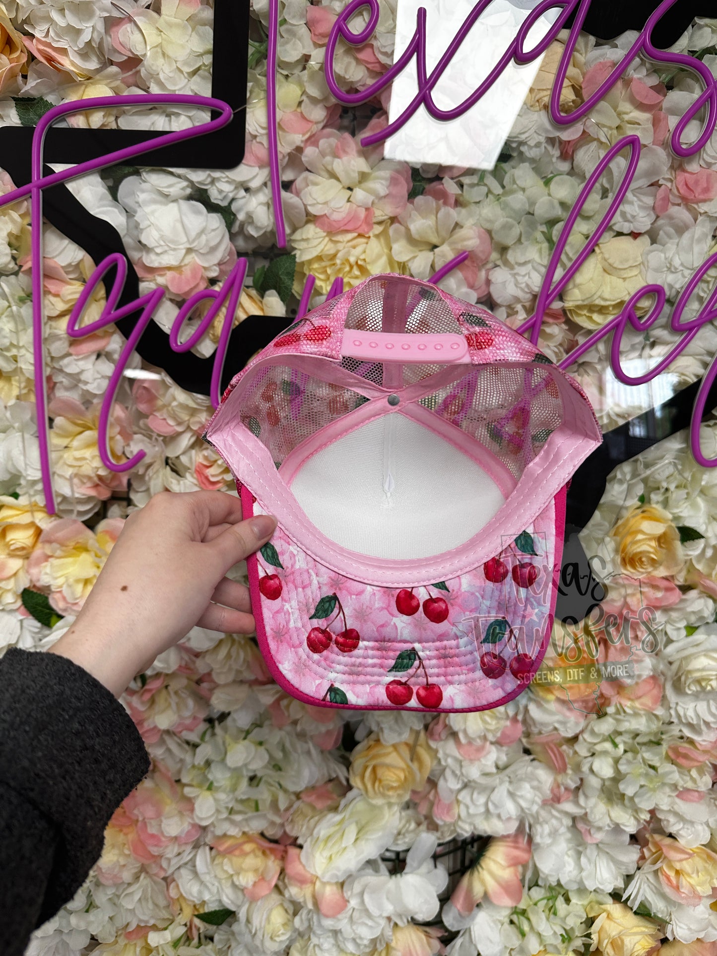 Pink Cherry Mesh/Hot Pink Brim Trucker Hat