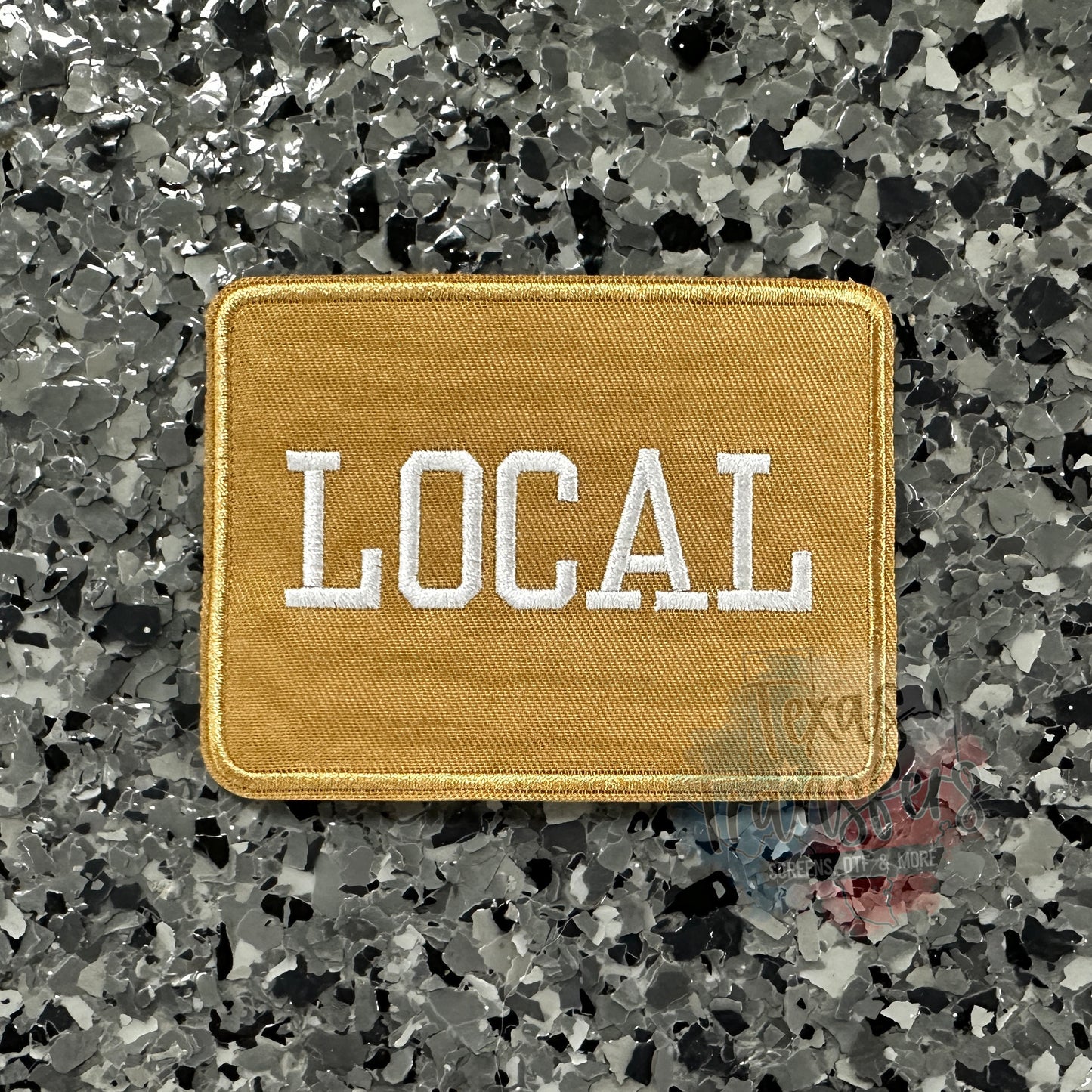 Local Brown Iron-On Patch - Texas Transfers and Designs