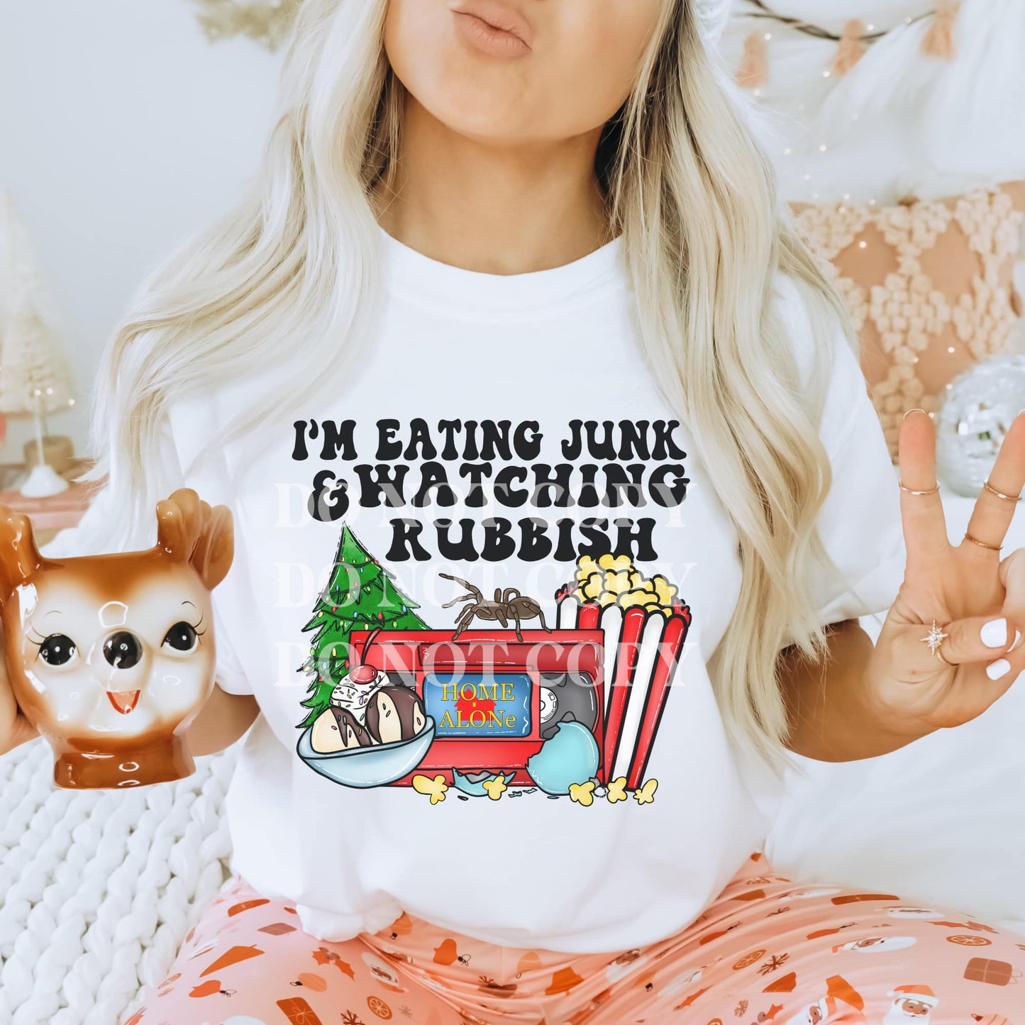Home Alone/Eating Junk Watching Rubbish DTF - Texas Transfers and Designs