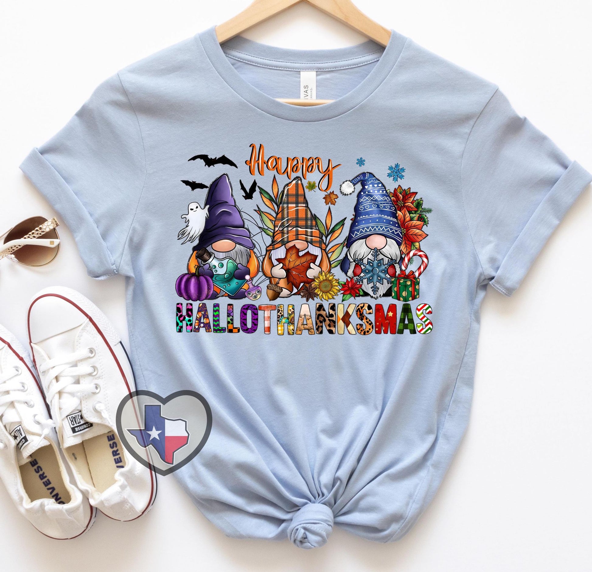 Happy Hallowthanksmas Gnomes DTF - Texas Transfers and Designs