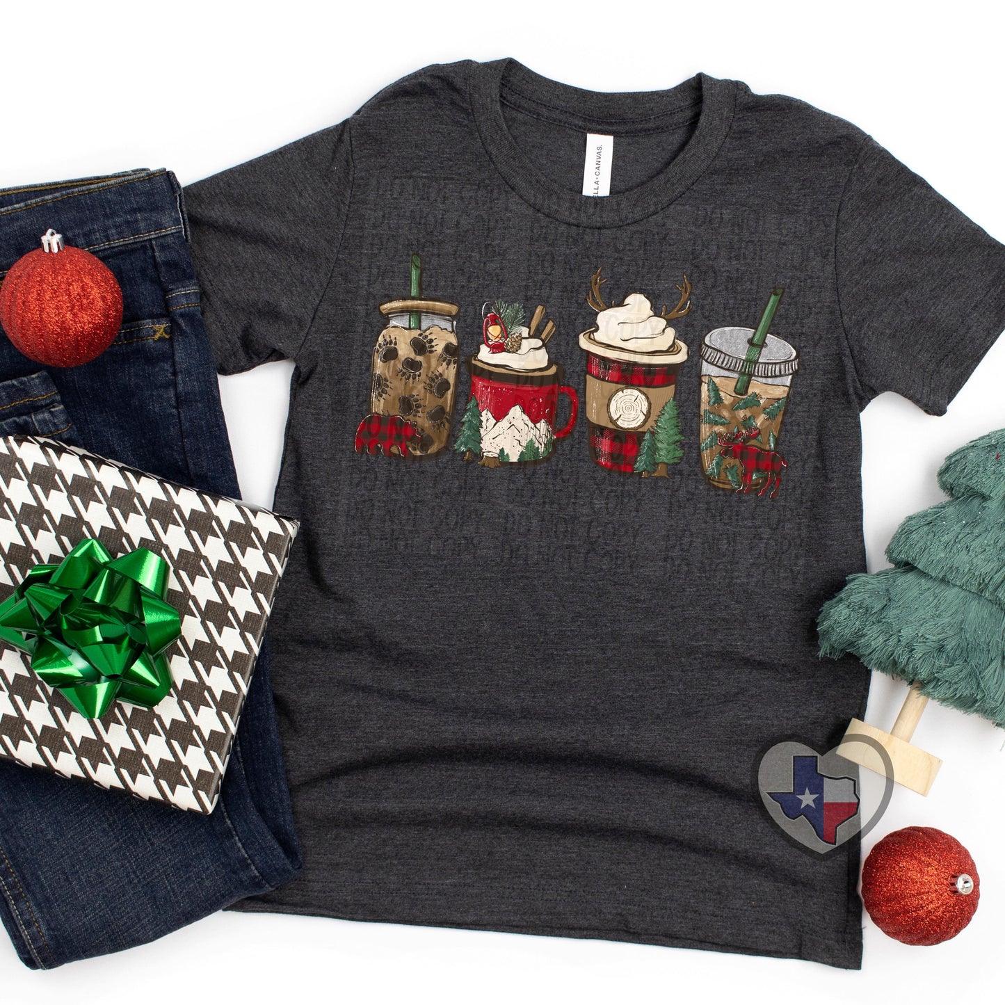 Buffalo Plaid Coffees DTF - Texas Transfers and Designs