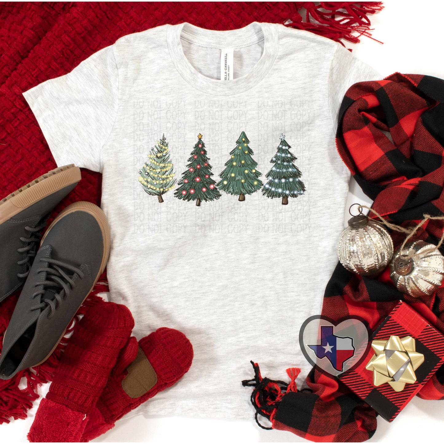 Green Christmas Trees DTF - Texas Transfers and Designs