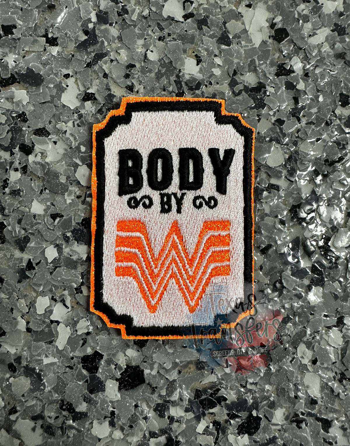 "Body by W" Iron-On Patch