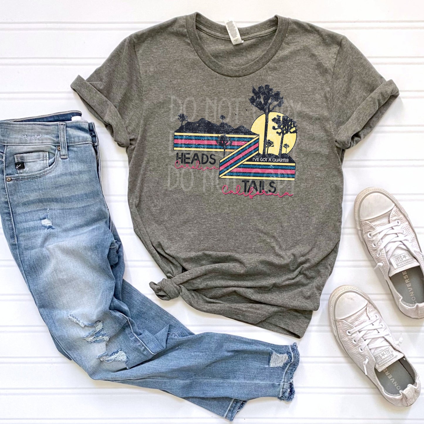 Heads Carolina Tails California DTF - Texas Transfers and Designs