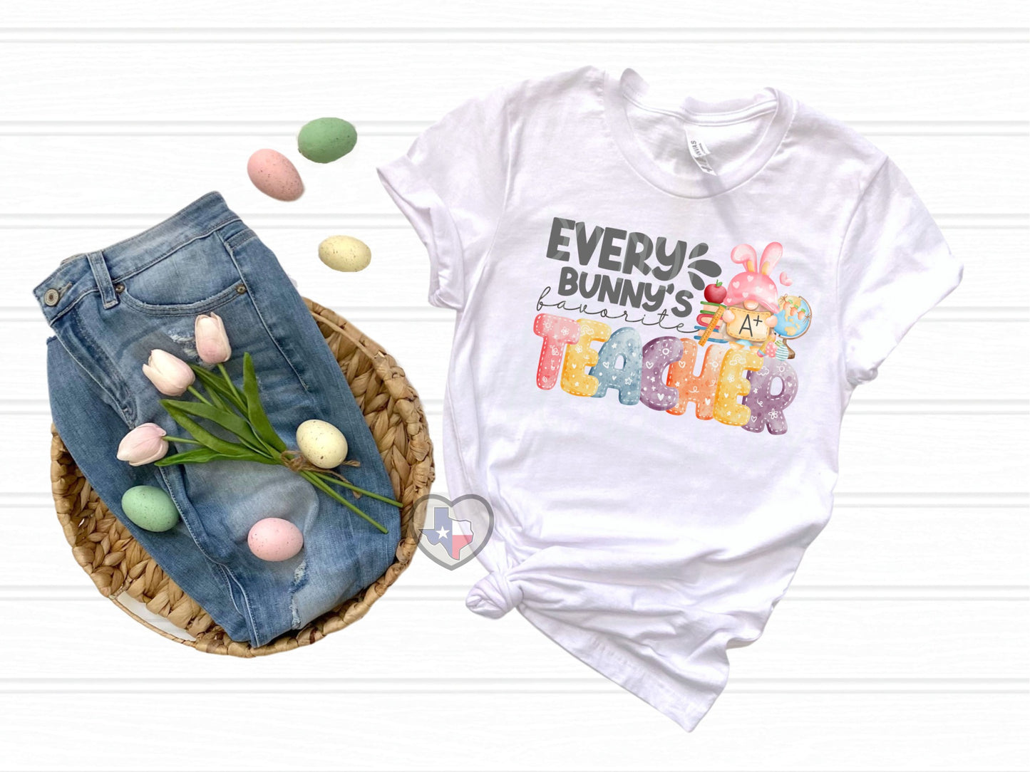 Every Bunny's Favorite Teacher DTF - Texas Transfers and Designs