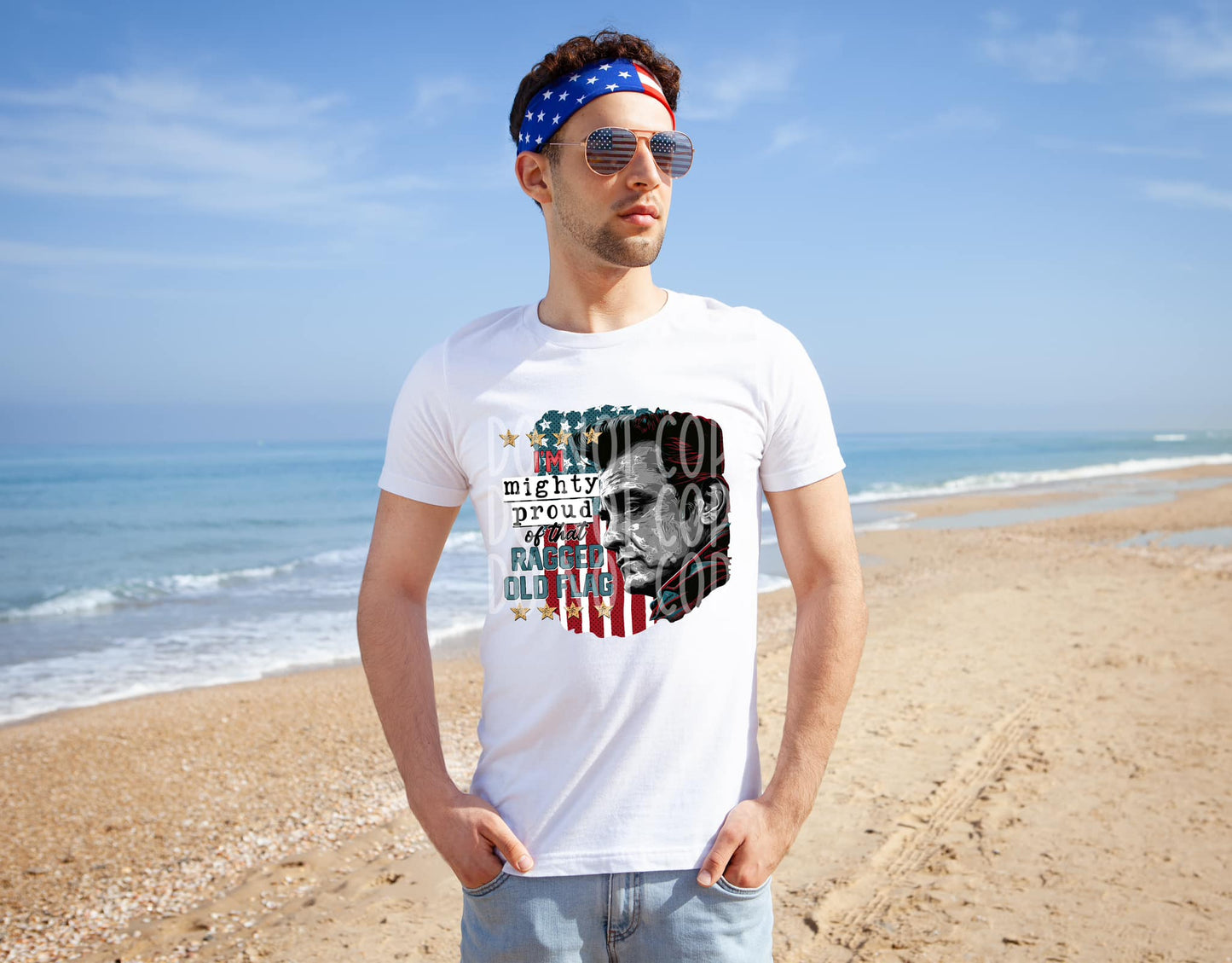 Ragged Old Flag/Cash DTF - Texas Transfers and Designs