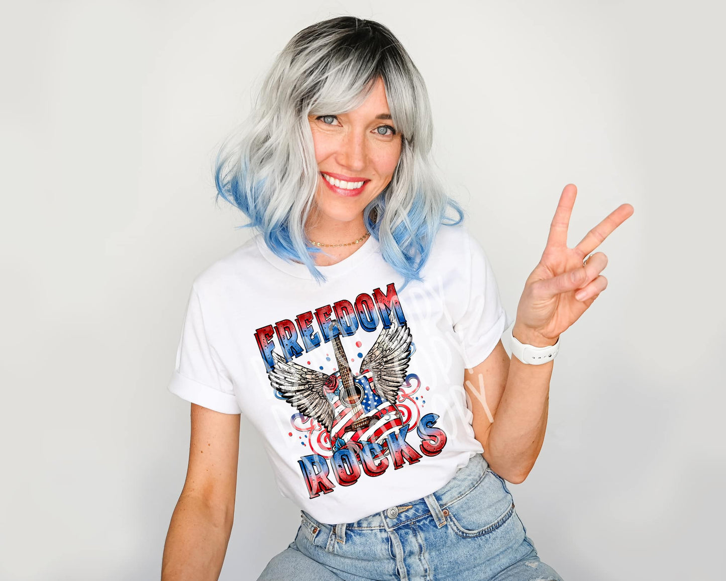 Freedom Rocks Guitar DTF - Texas Transfers and Designs