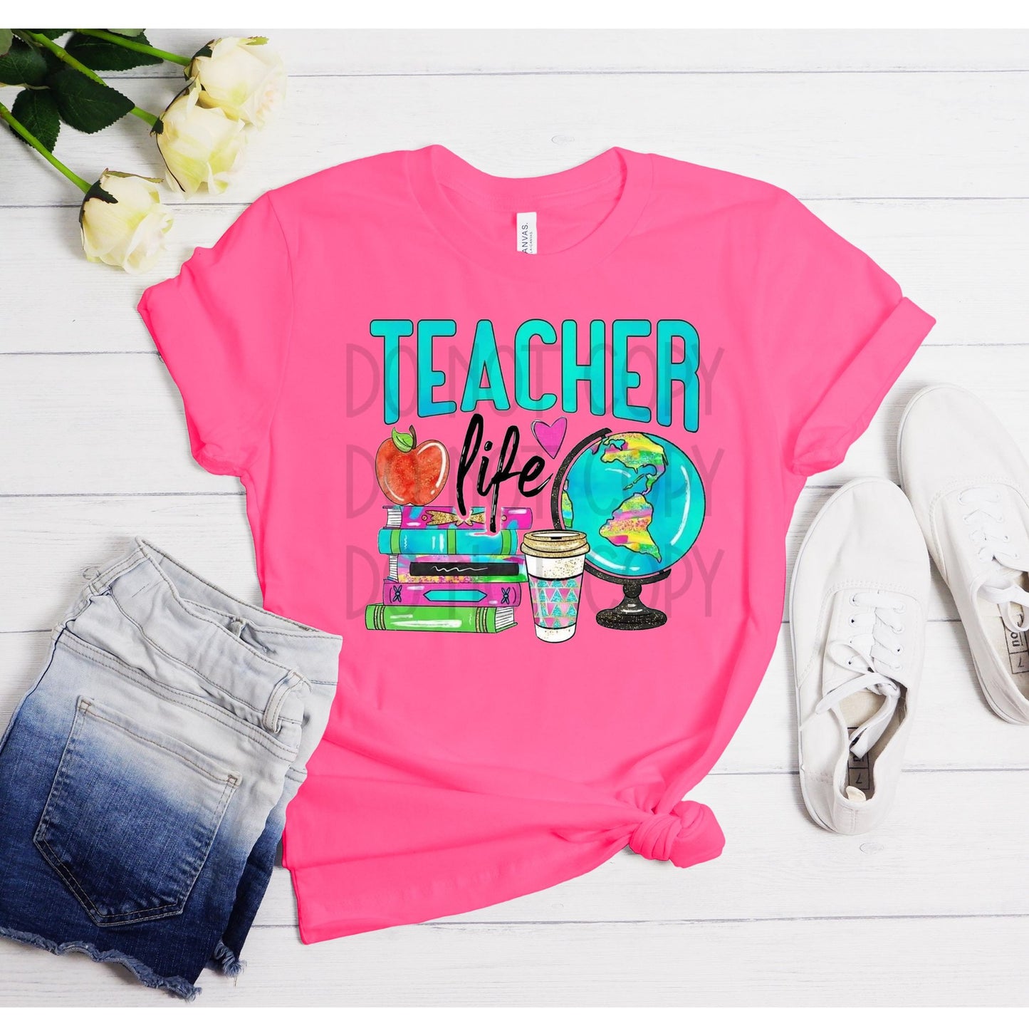 Teacher Life (Globe) DTF - Texas Transfers and Designs