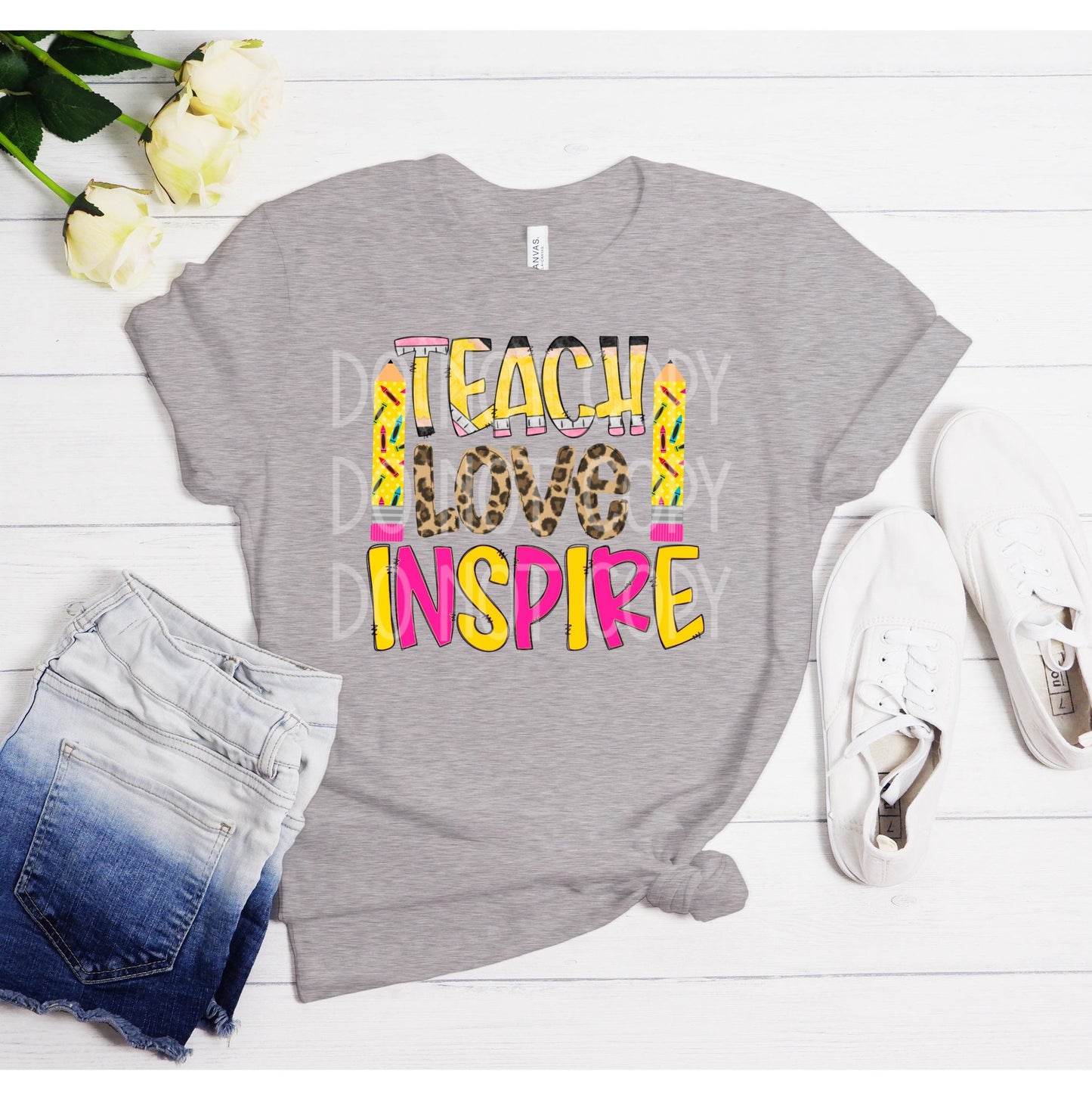 Teach Love Inspire DTF - Texas Transfers and Designs