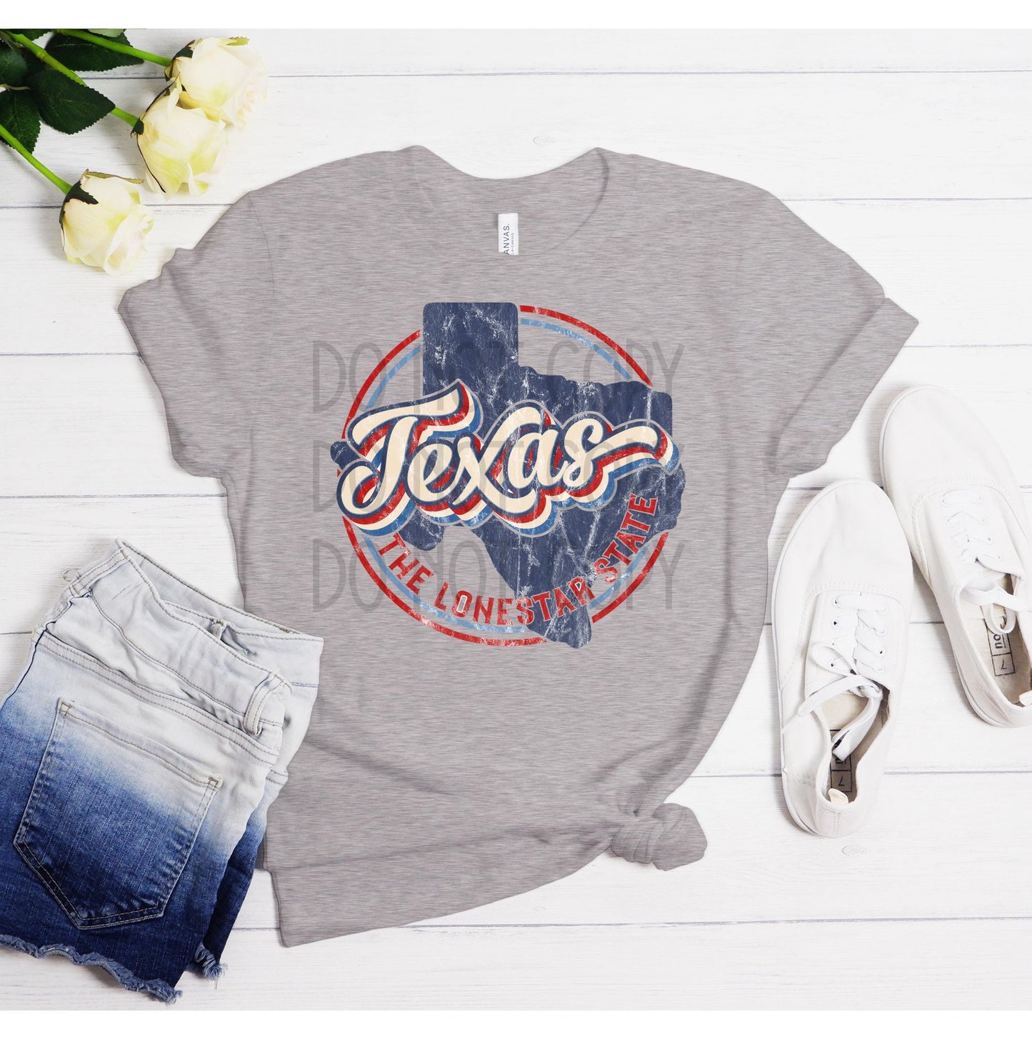 Texas Lone Star State Retro DTF - Texas Transfers and Designs