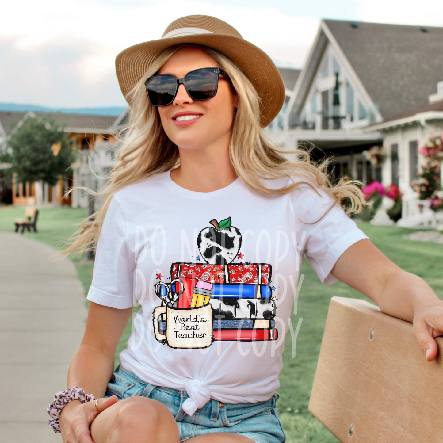 World's Best Teach Cow Print DTF - Texas Transfers and Designs