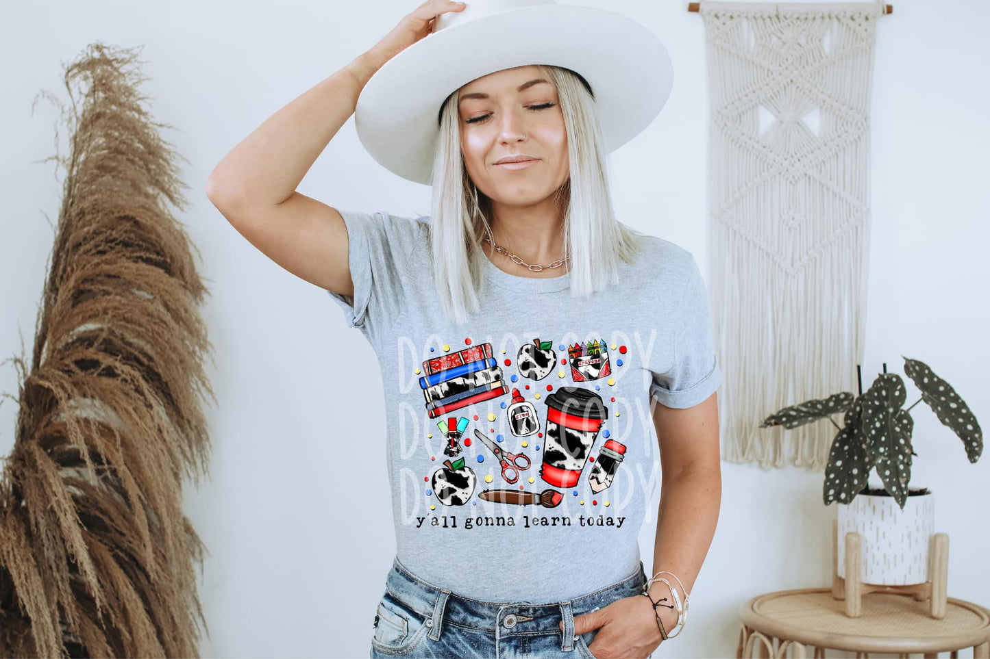 Y'all Gonna Learn Today Cow Print DTF - Texas Transfers and Designs