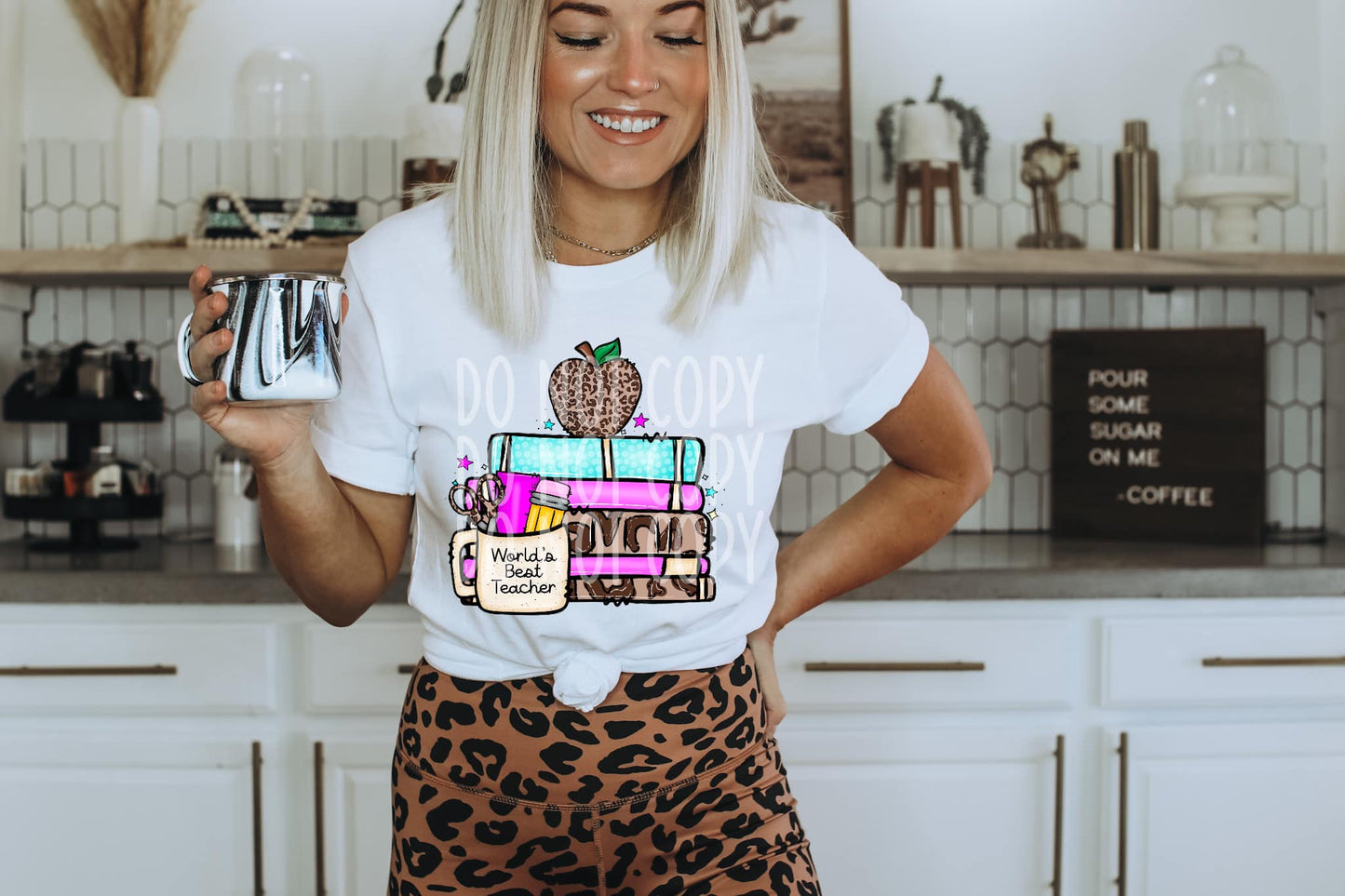 World's Best Teacher Leopard DTF - Texas Transfers and Designs