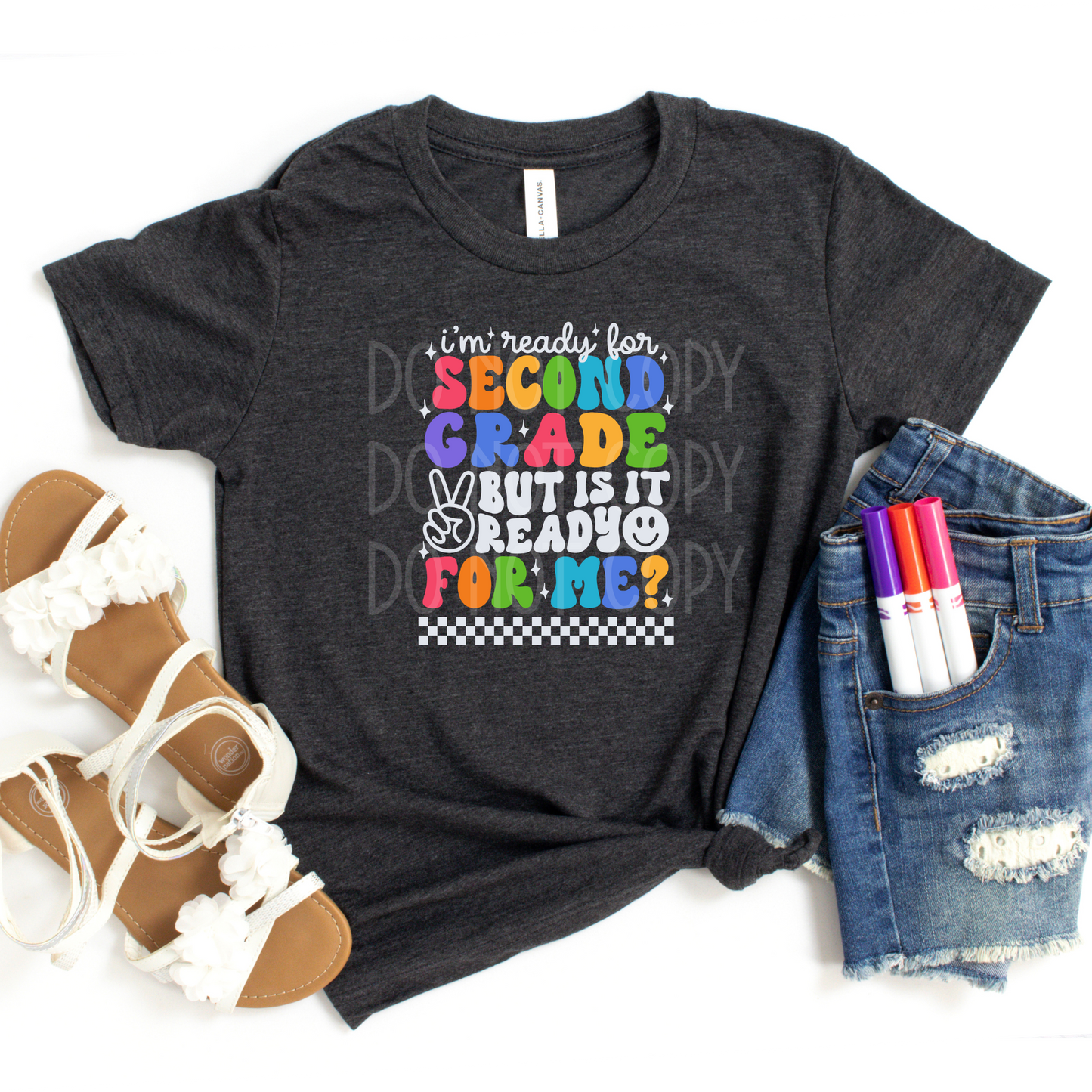 Ready for Second Grade WHITE DTF - Texas Transfers and Designs