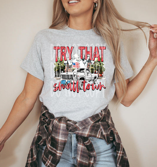 Try That In A Small Town (Truck) DTF - Texas Transfers and Designs