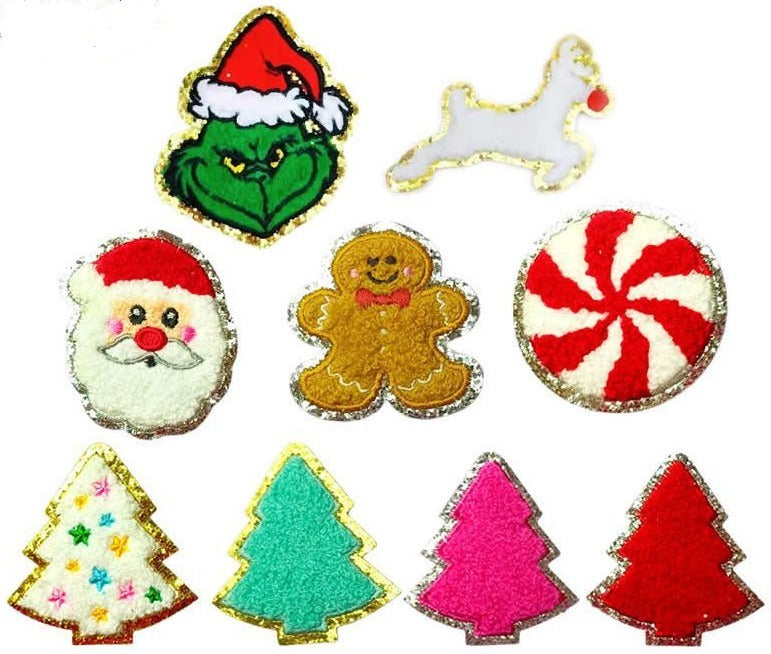 Christmas Chenille Iron-On Patches - Texas Transfers and Designs