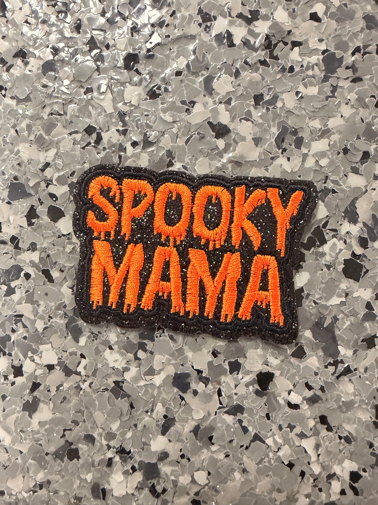 Spooky Mama Glitter Iron-On Patch