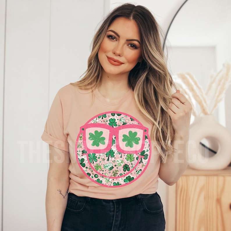 PRE-ORDER Lucky Smiley with Glasses DTF - Texas Transfers and Designs