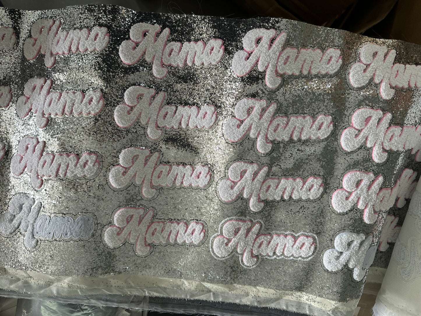 Mama Chenille/Glitter Iron-On PATCH - Texas Transfers and Designs