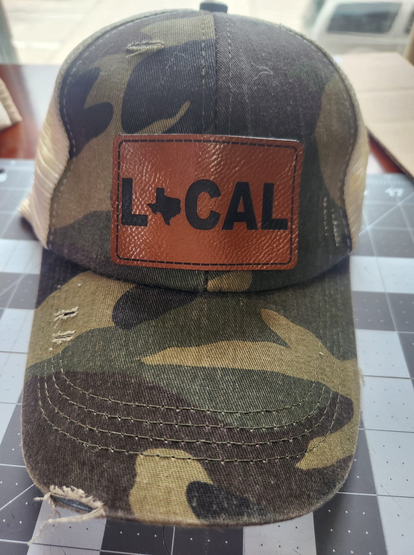 Local Texas LEATHER IRON-ON PATCH - Texas Transfers and Designs