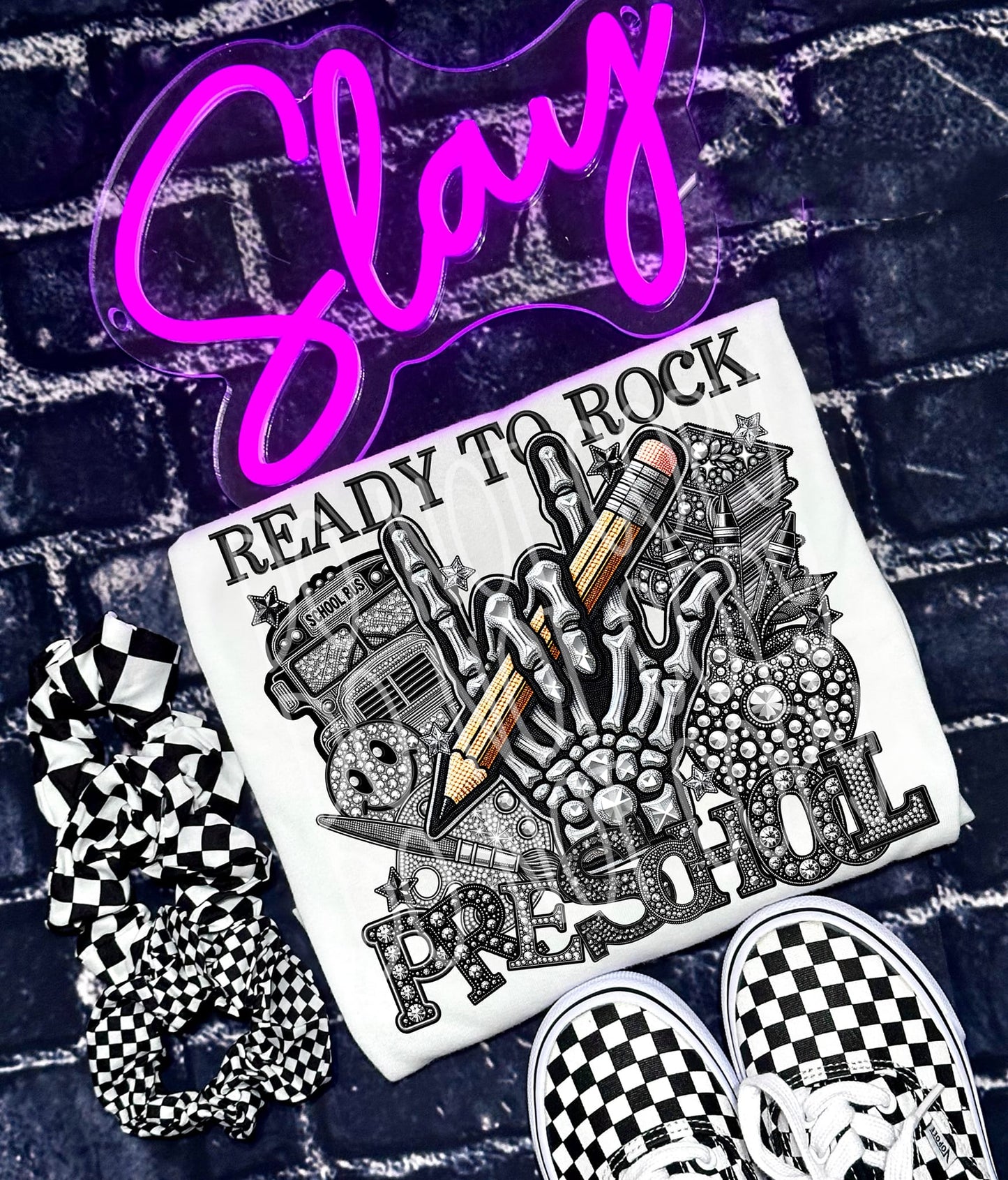 Ready to Rock School Rhinestones DTF (Multiple Options) - Texas Transfers and Designs