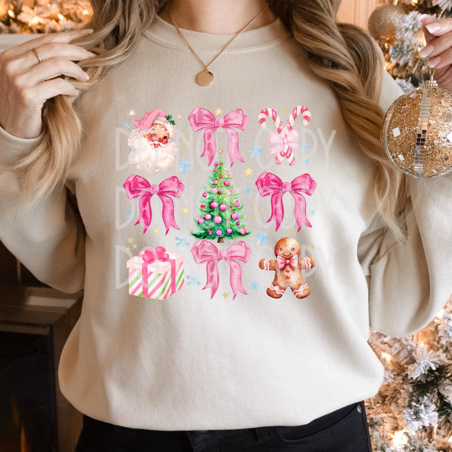 Pink Santa Collage DTF - Texas Transfers and Designs