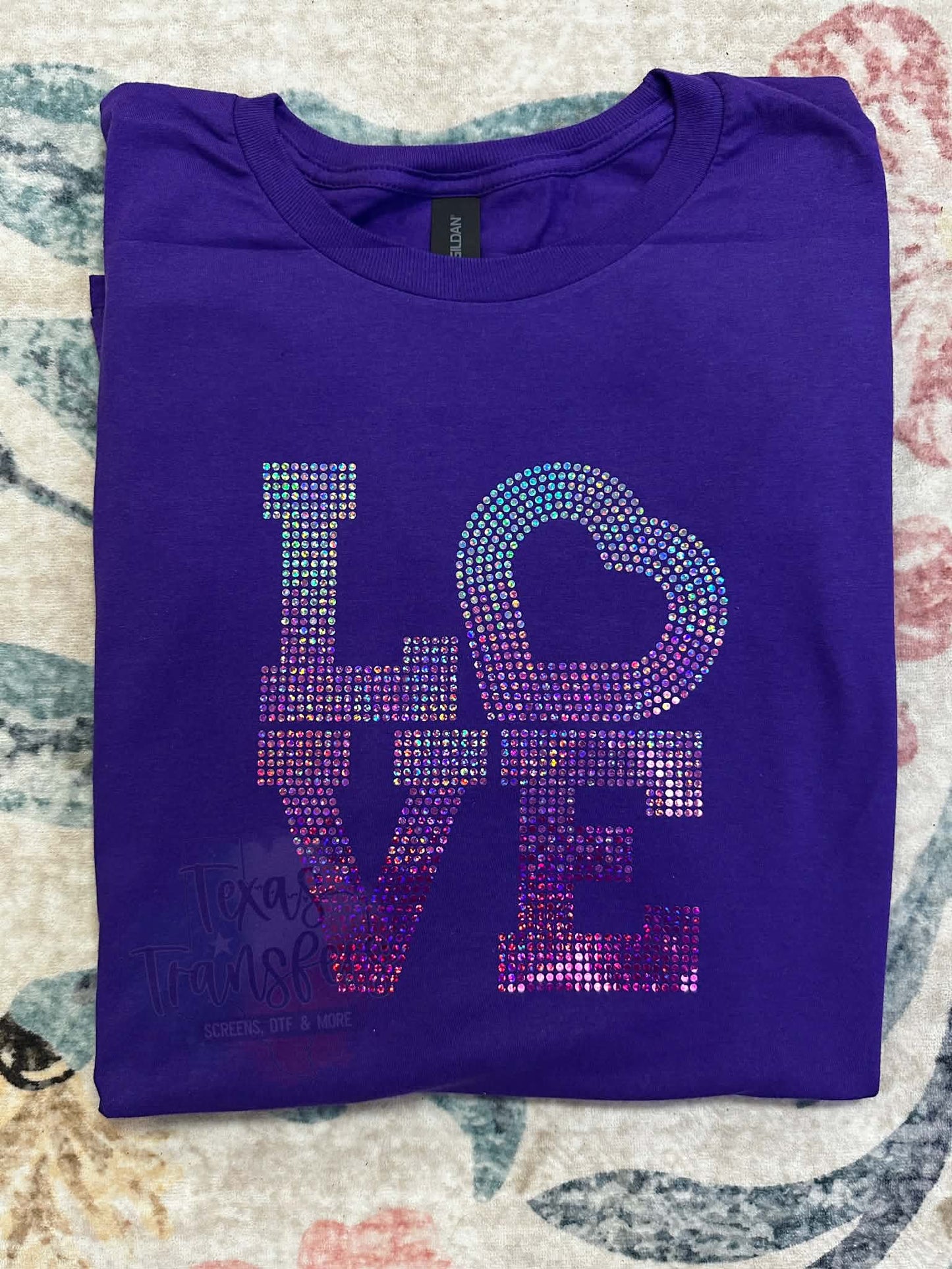 Love Ombre Spangle Transfer - Texas Transfers and Designs