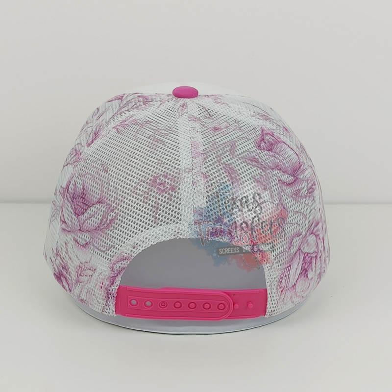 PRE-ORDER Arriving 9/5 Pink Chinoiserie Hope Embroidered Brim Premium Trucker Hat - Texas Transfers and Designs