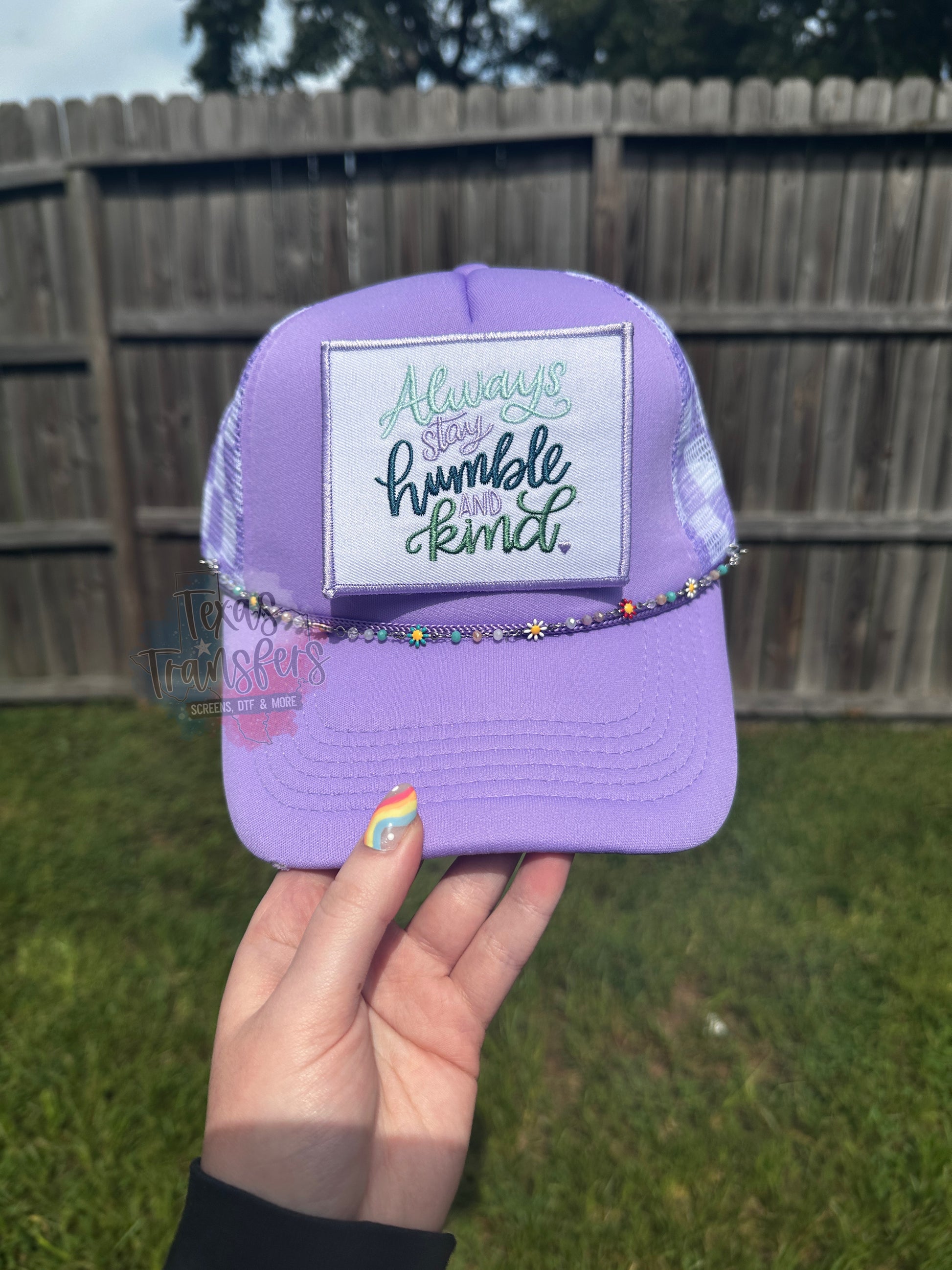 Lavender Checker Back Trucker Hat - Texas Transfers and Designs