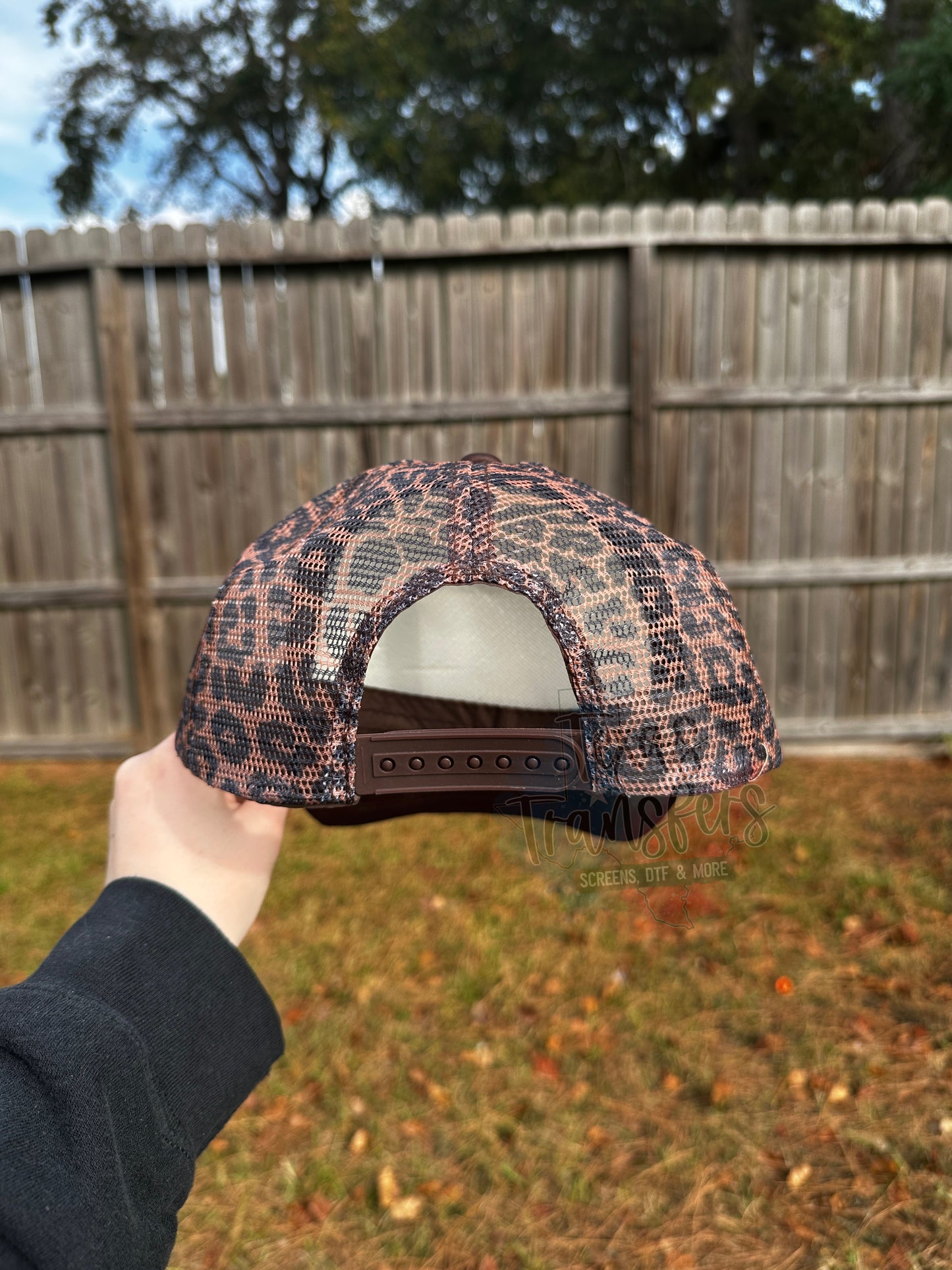 Tan/Brown Leopard Back Trucker Hat