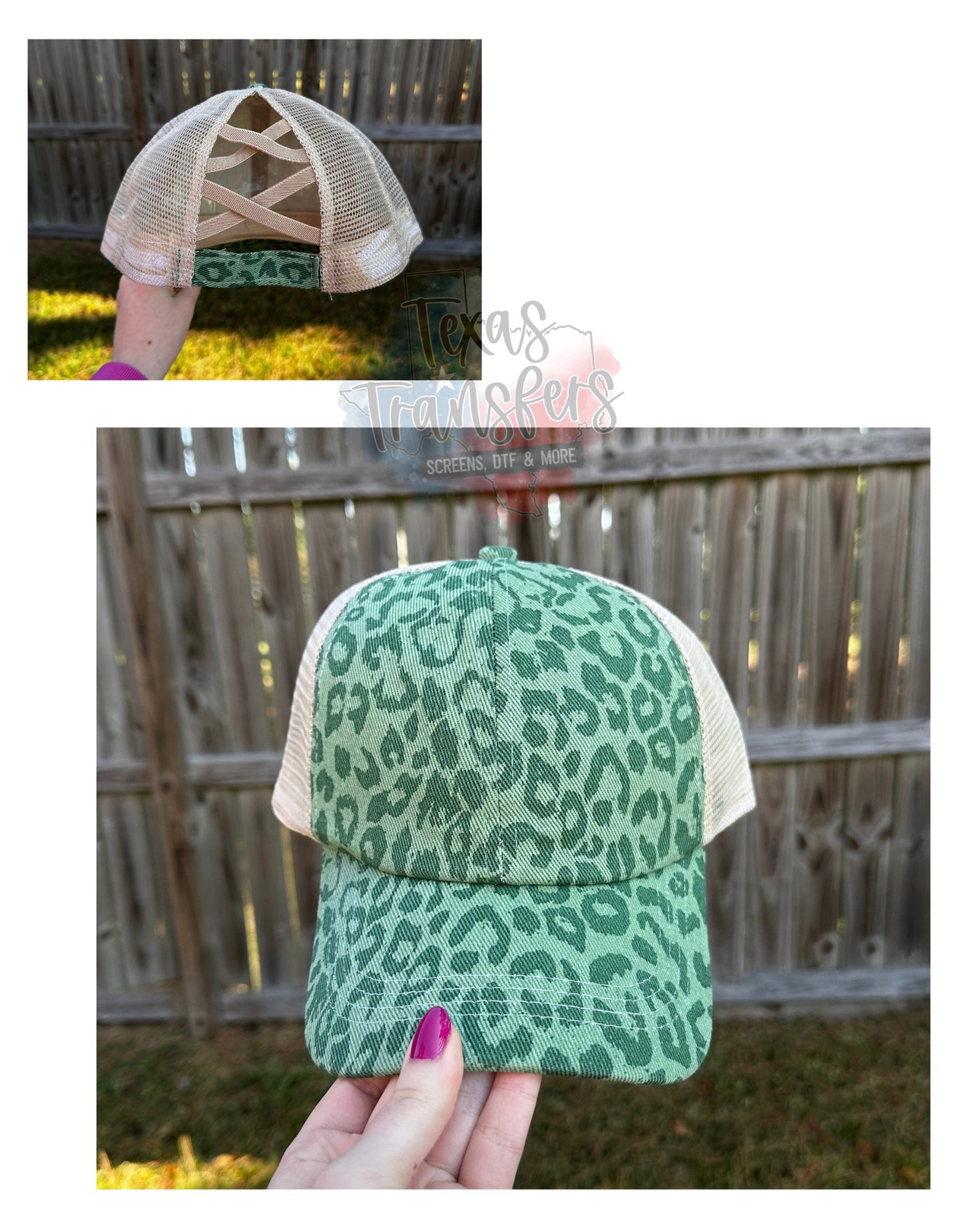 Criss Cross Blank Ponytail Hat - Texas Transfers and Designs