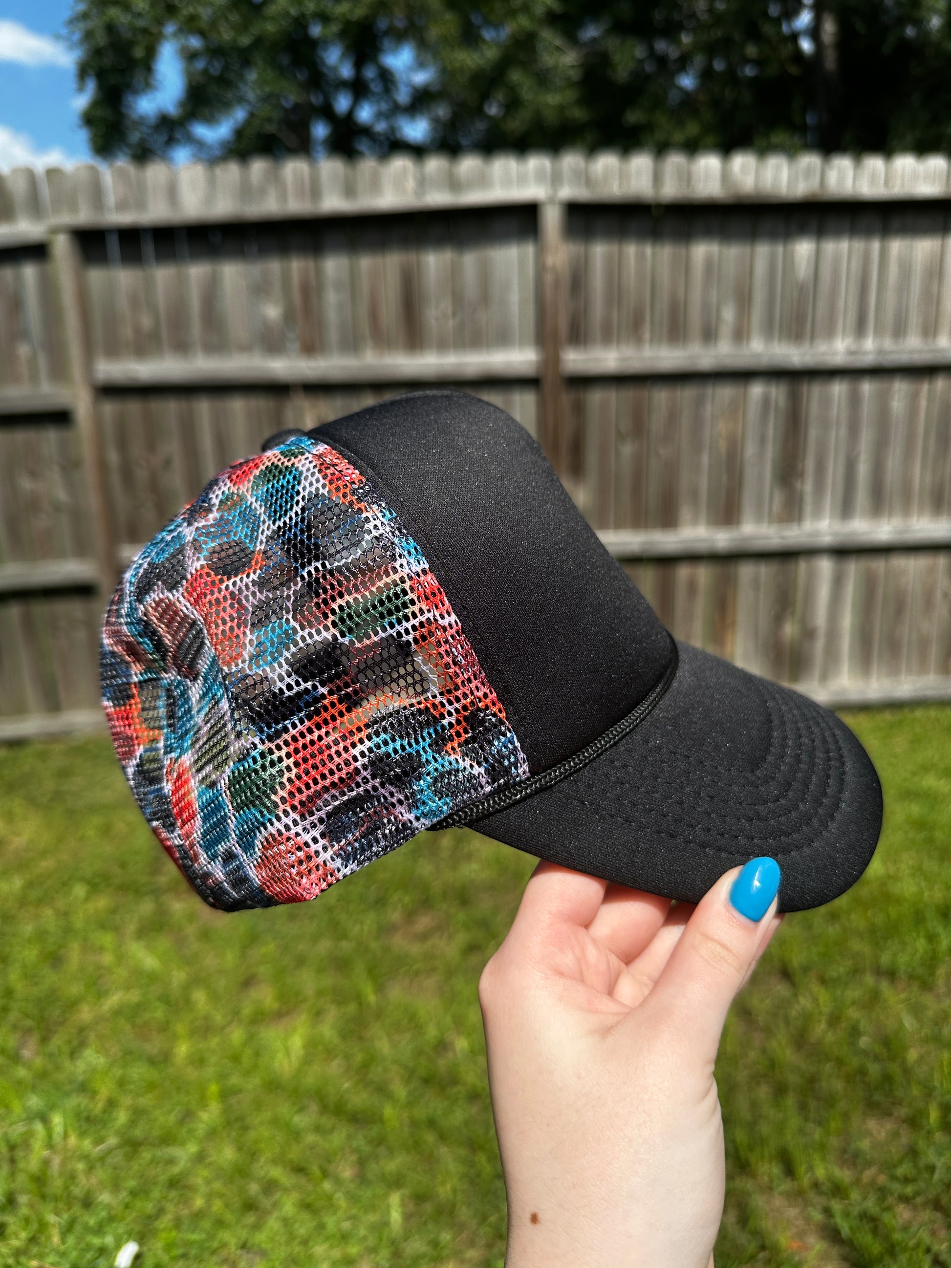 Colorful Duck Camo Trucker Hat - Texas Transfers and Designs