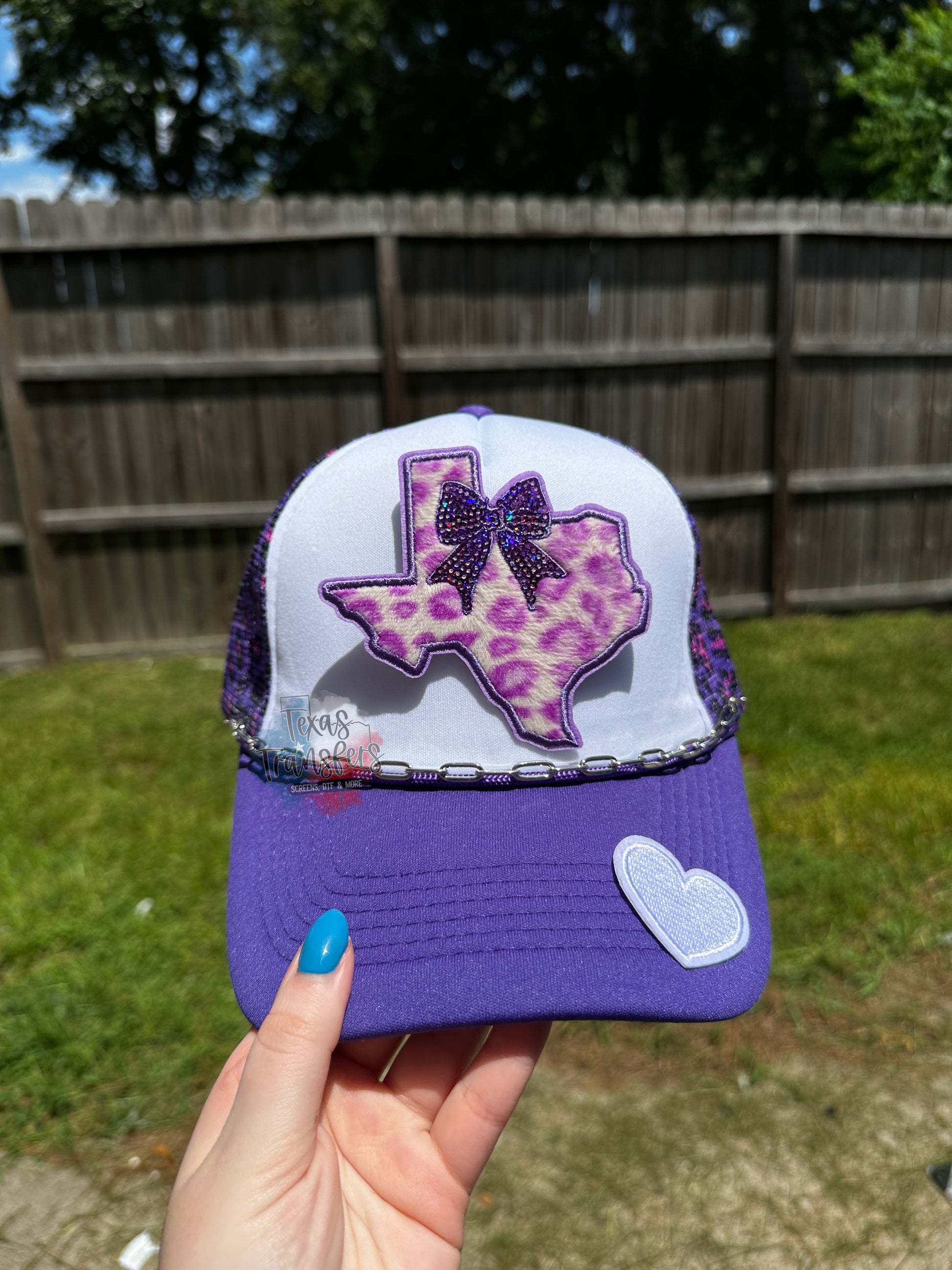 Dark Purple Leopard Back Trucker Hat - Texas Transfers and Designs